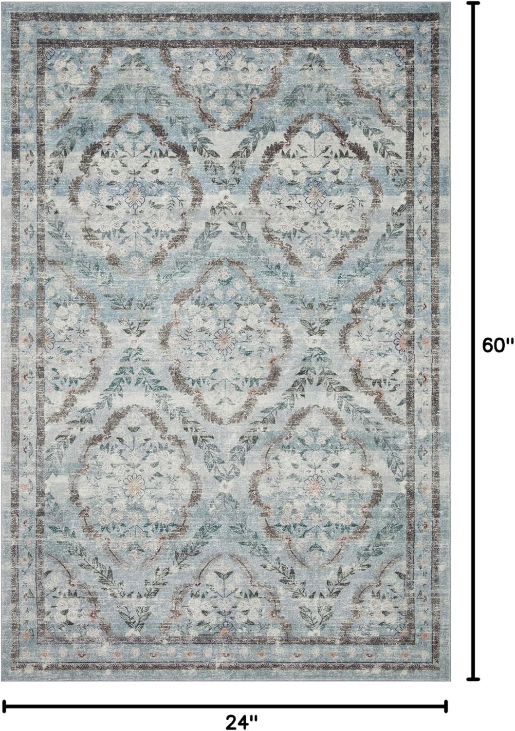 Rifle Paper Co. x Loloi Courtyard Blue Area Rug feat. CloudPile