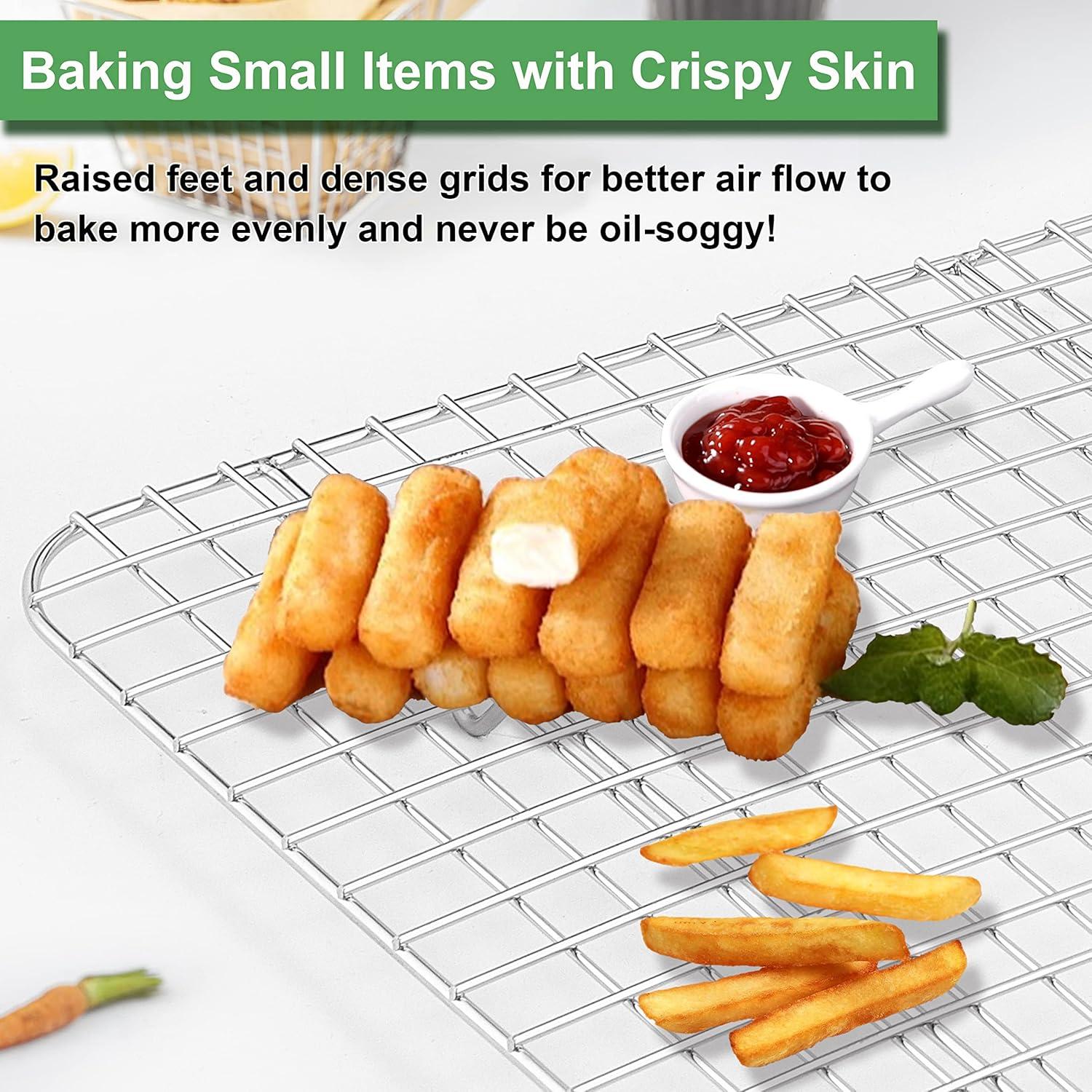 Trian 2 Cooling Racks for Baking, Stainless Steel Wire Rack Baking Rack Oven Rack Cookie Rack, Oven Safe, Rust-Resistant Rack for Cooking, Baking, Roasting and Grilling(8.75'' x 6.25'' x 0.75')