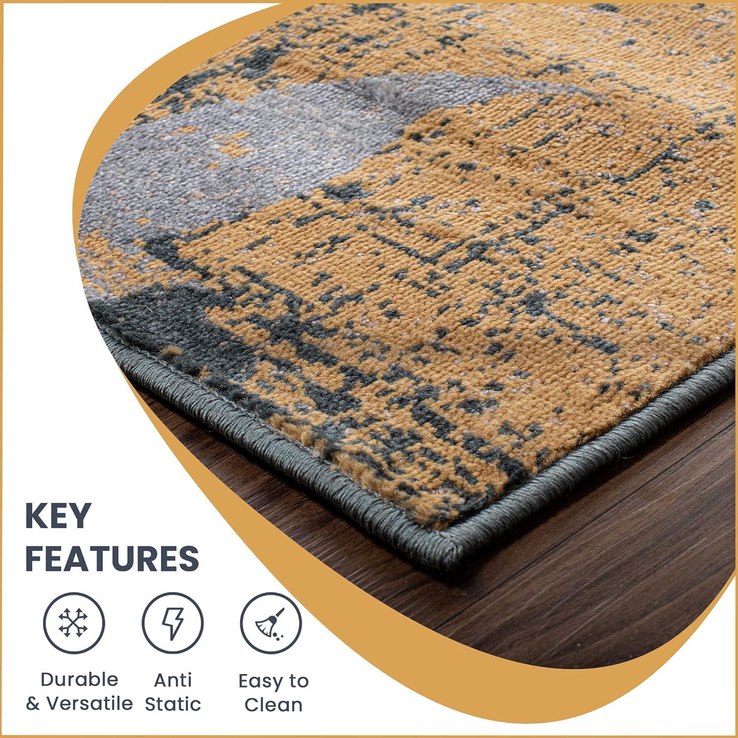 Superior Pastiche Floral Indoor Area Rug, 5' x 8', Camel