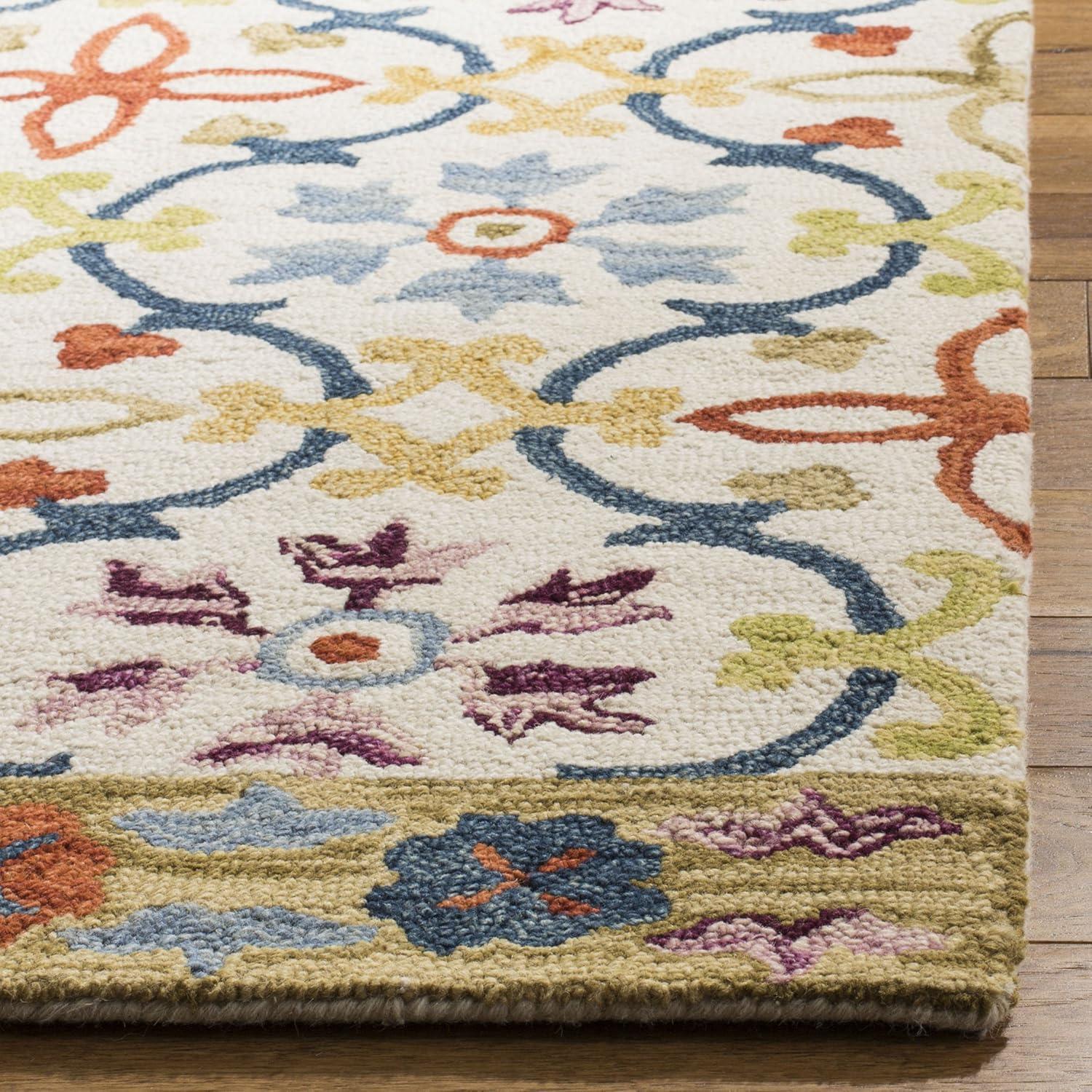 Suzani SZN310 Hand Hooked Indoor Area Rug - Ivory/Multi - 8'x10' - Safavieh.