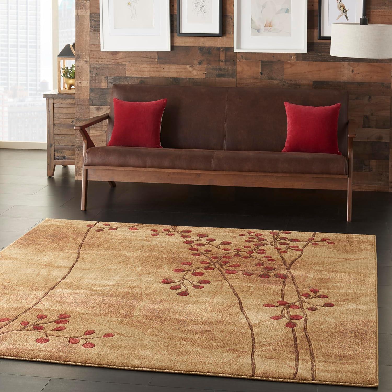 Nourison Somerset 6'7" x Square Latte Rustic Indoor Rug