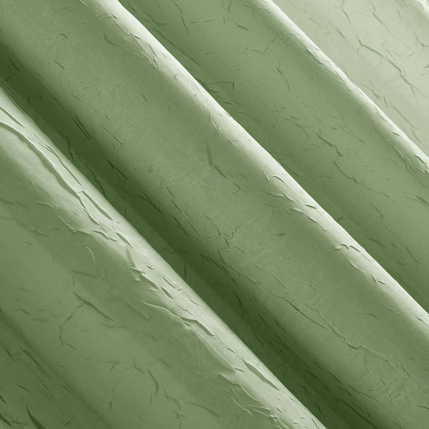51"x84" No. 918 Sheer Erica Crushed Voile Rod Pocket Curtain Panel Sage Green: Transitional Indoor Decor, Machine Washable