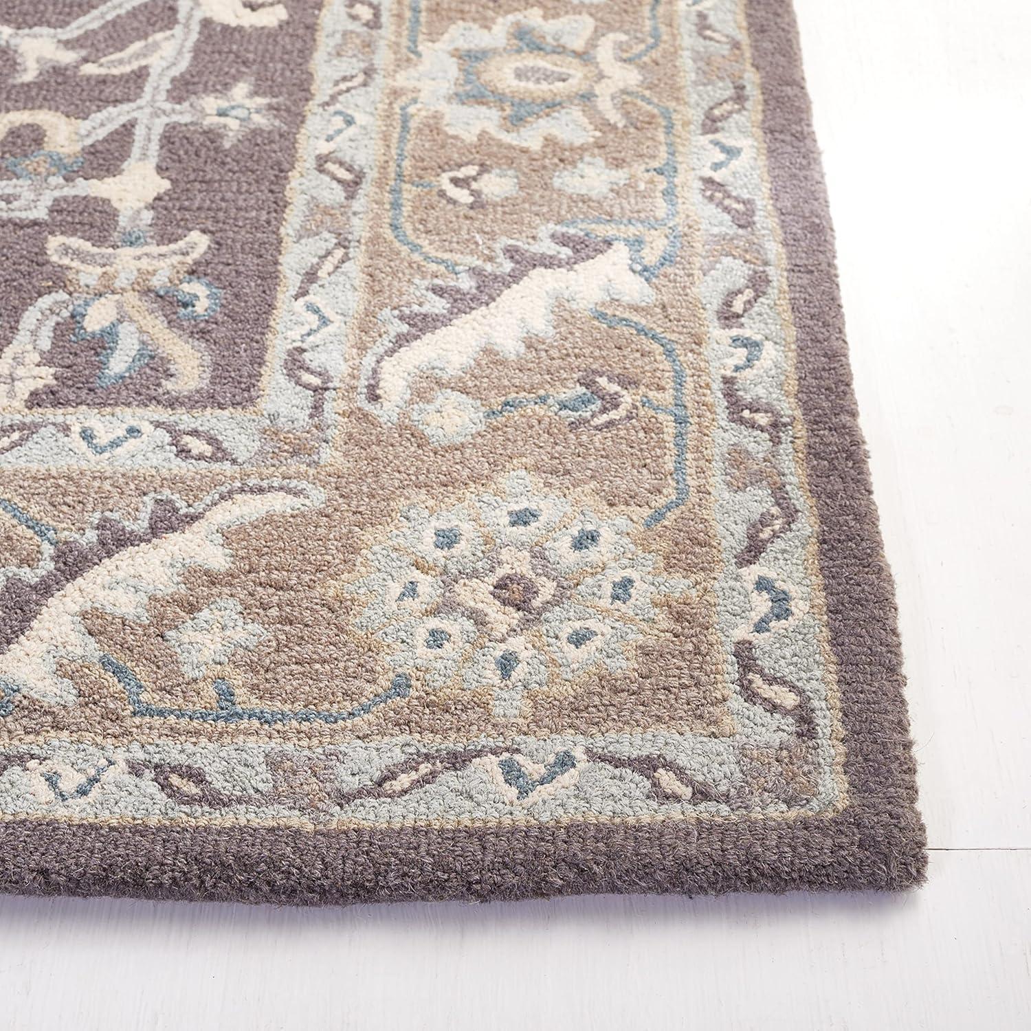 Blossom BLM217 Hand Tufted Area Rug - Dark Grey/Light Brown - 8'x10' - Safavieh.