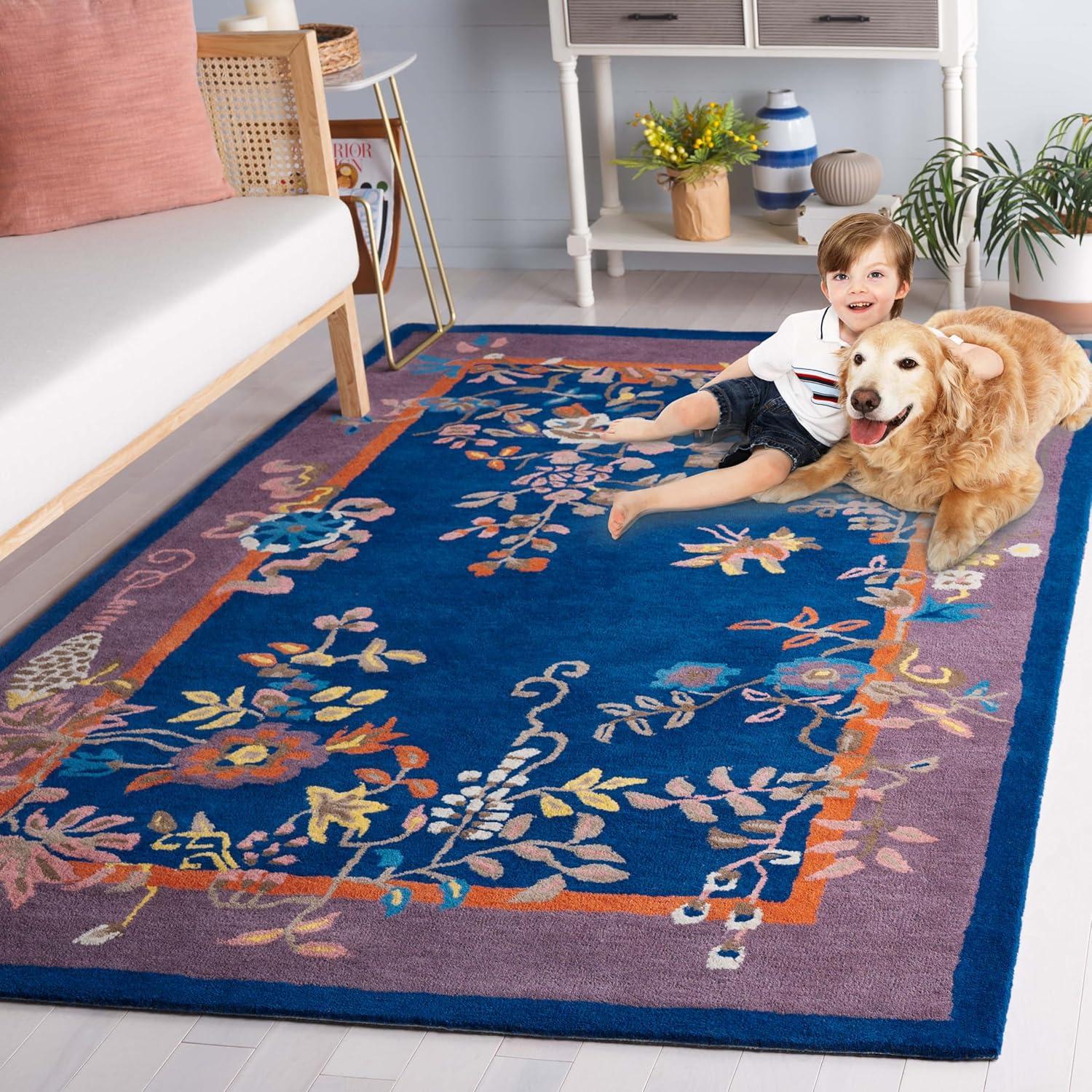 SAFAVIEH Metro Louise Floral Area Rug, Purple/Green, 5' x 8'