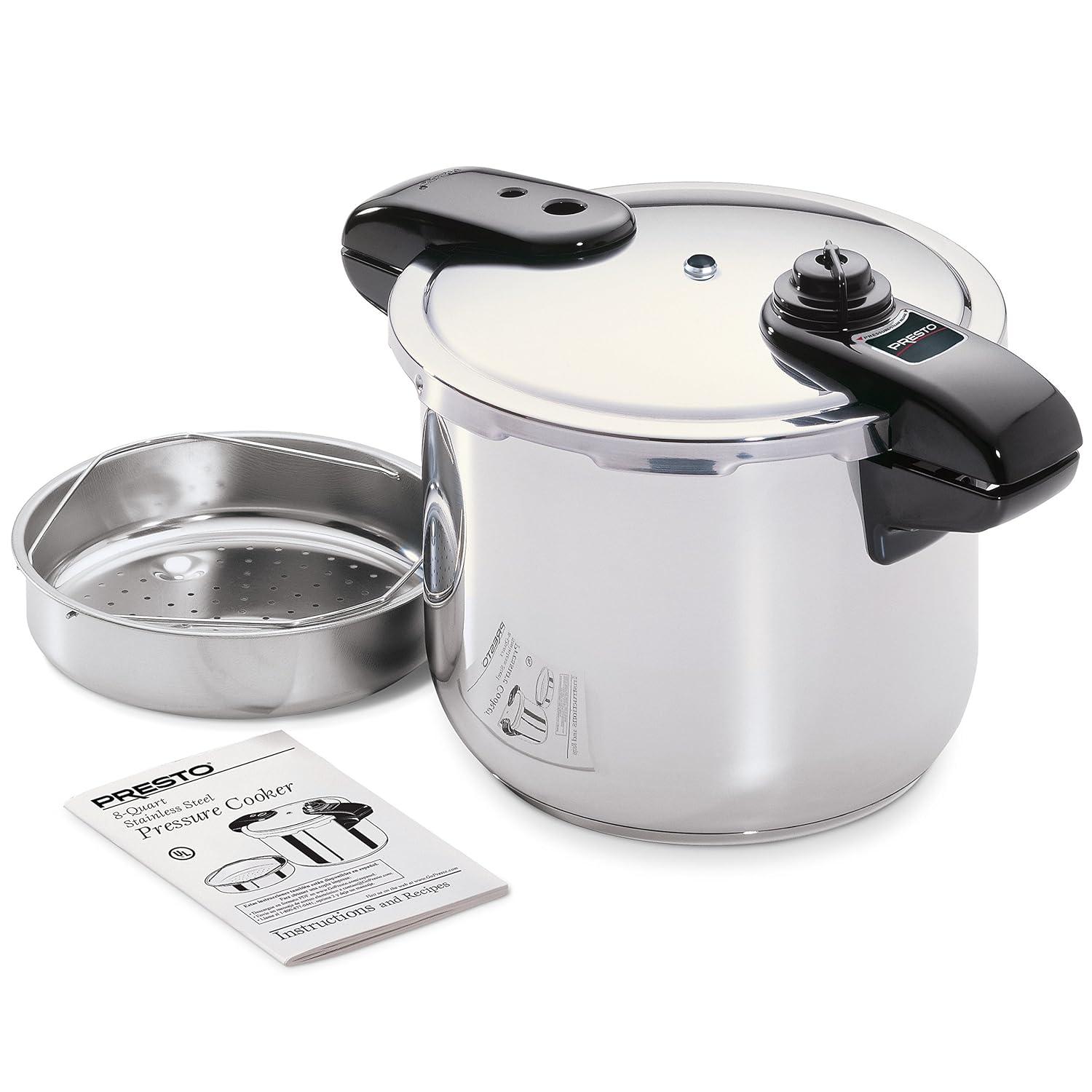 PRESTO 8 qt Stainless Steel Stovetop Quart Pressure Cooker