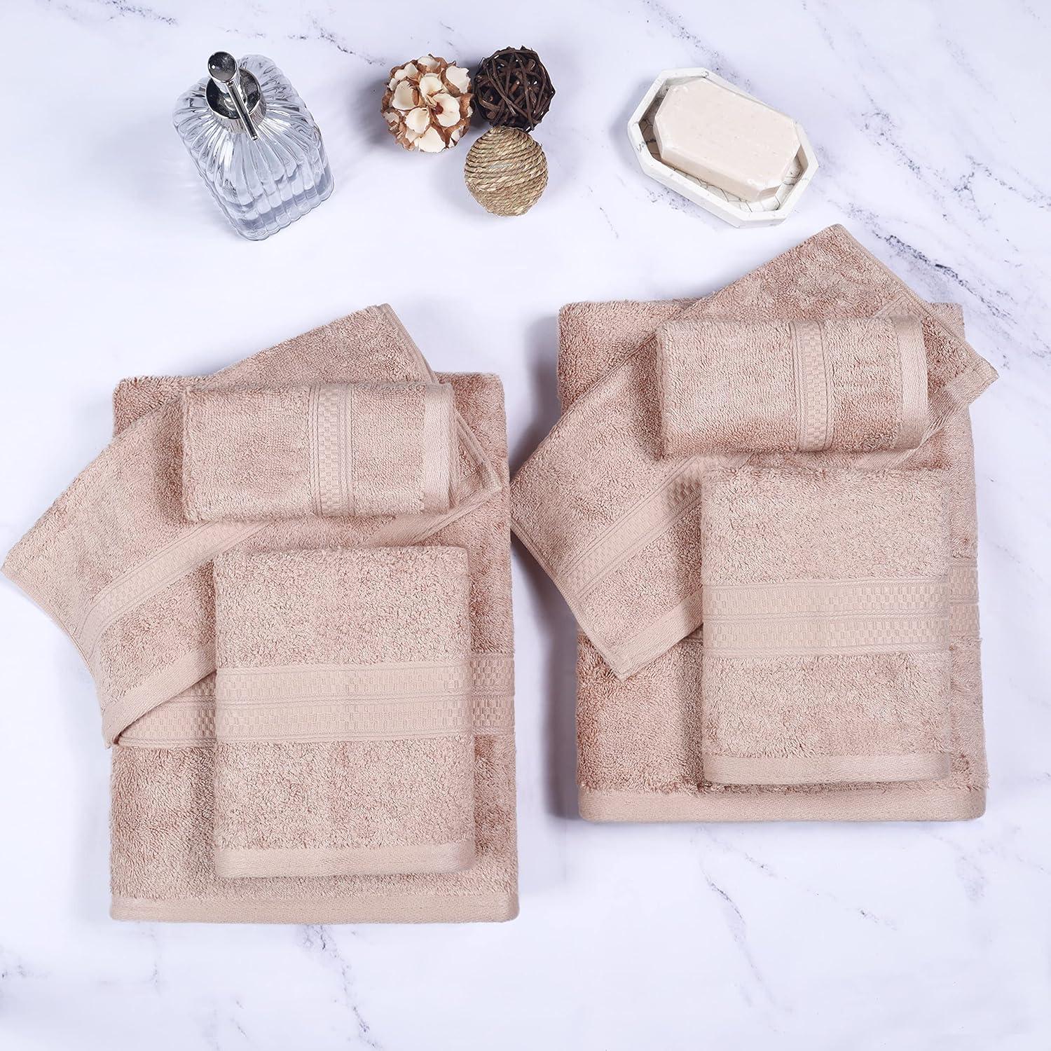 Sand Bamboo Cotton Blend 8-Piece Towel Set