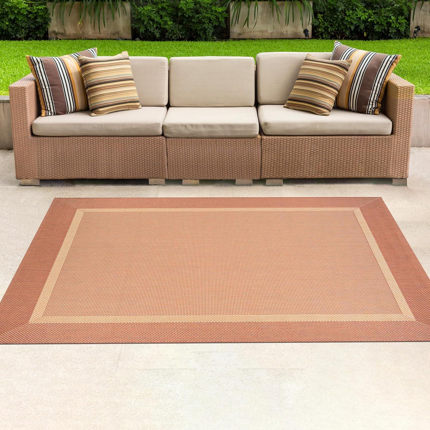 Couristan Saniya Flatwoven Champagne Taupe Indoor Outdoor Area Rug