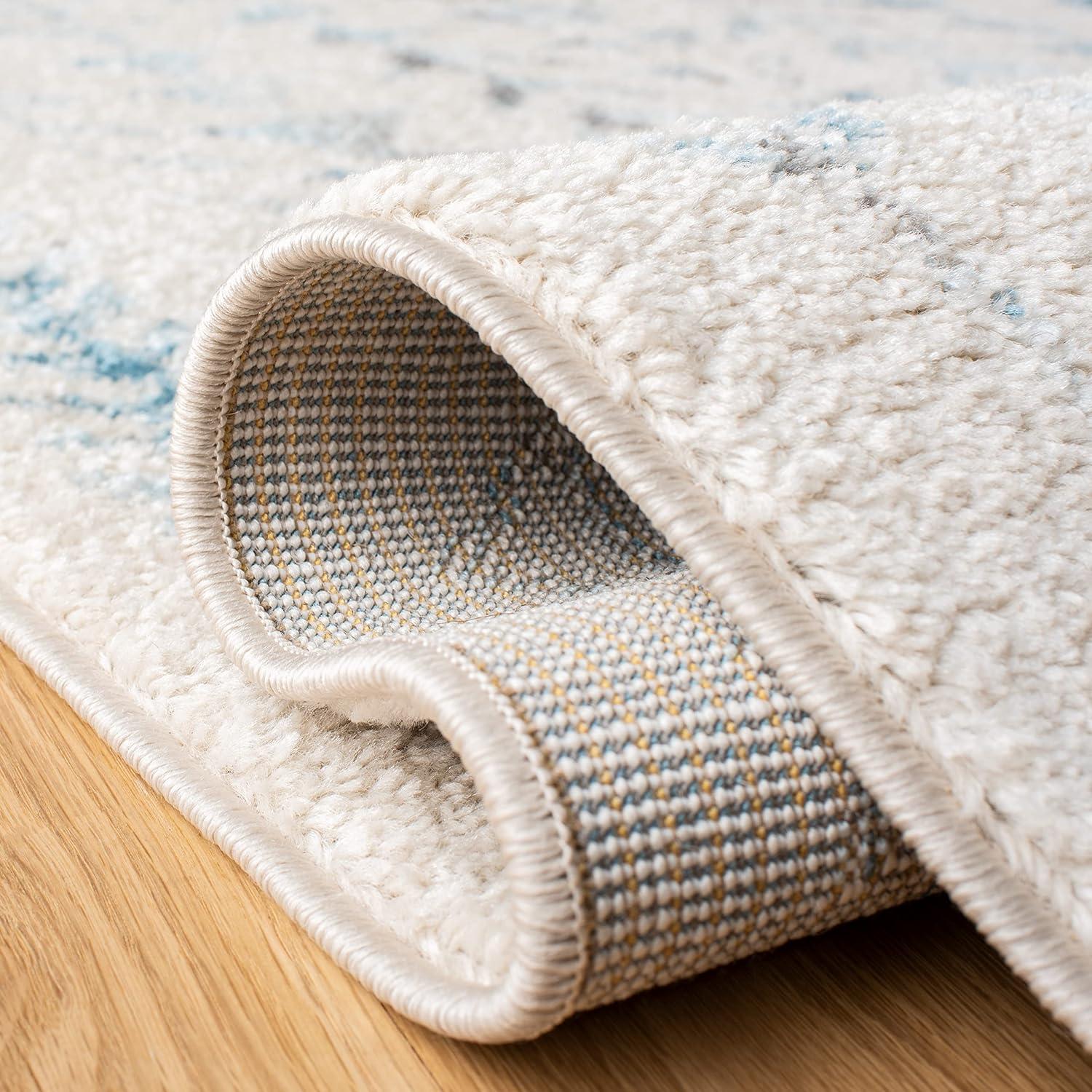 Tulum TUL262 Power Loomed Area Rug - Ivory/Turquoise - 6'x9' - Safavieh.