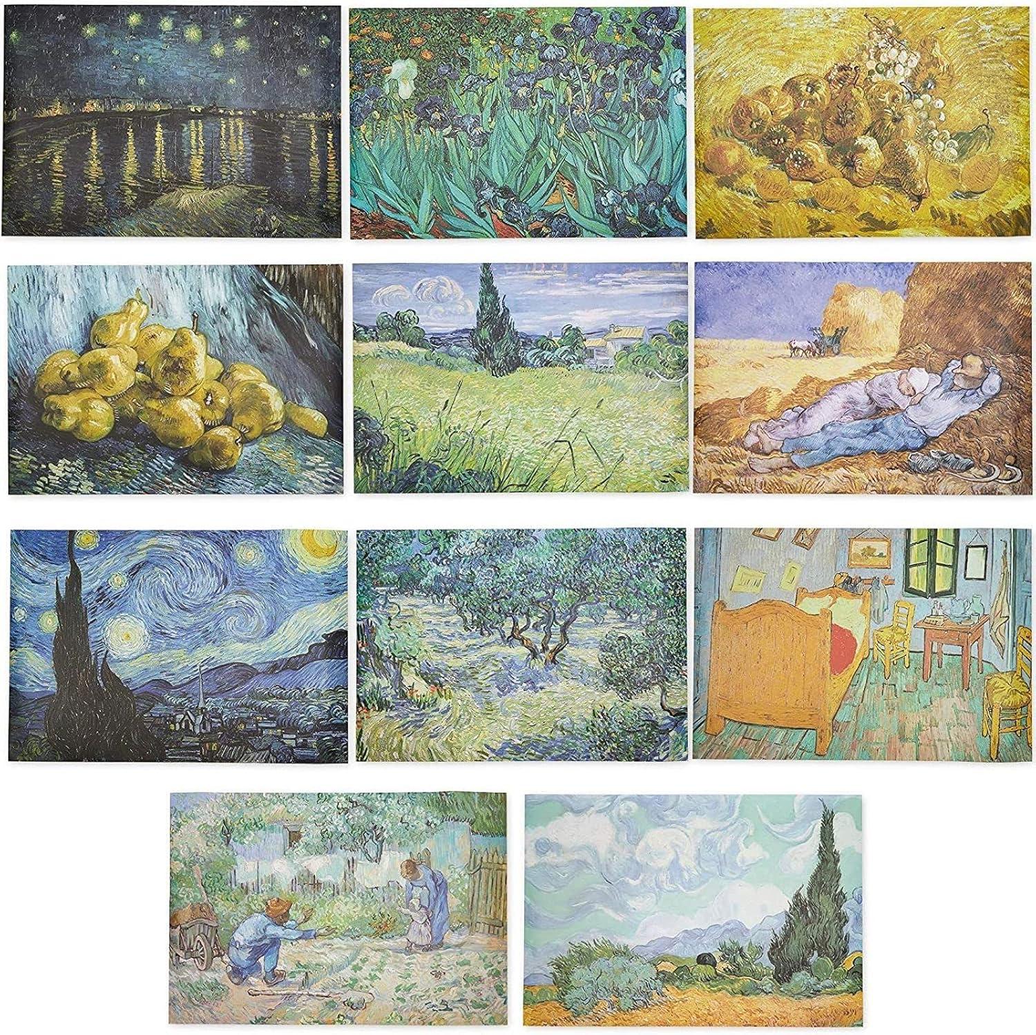 The Gifted Stationary 20 Pack Vincent Van Gogh Artist Posters for Office, Dorm, Apartment, 13x19 in