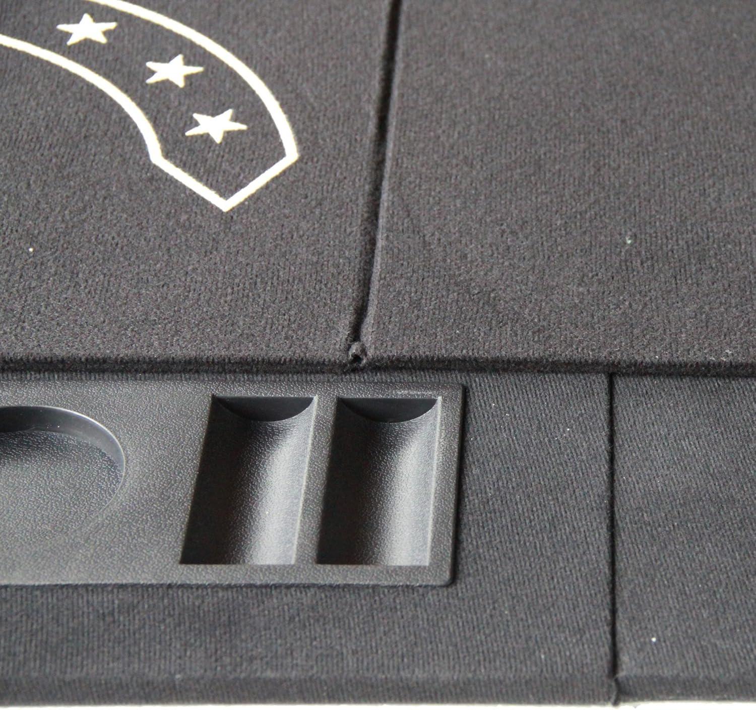 INO Design 63" Portable Texas Holdem Casino Game Mat 3 in 1 for Poker Blackjack Roulette Folding Poker Table Top Black