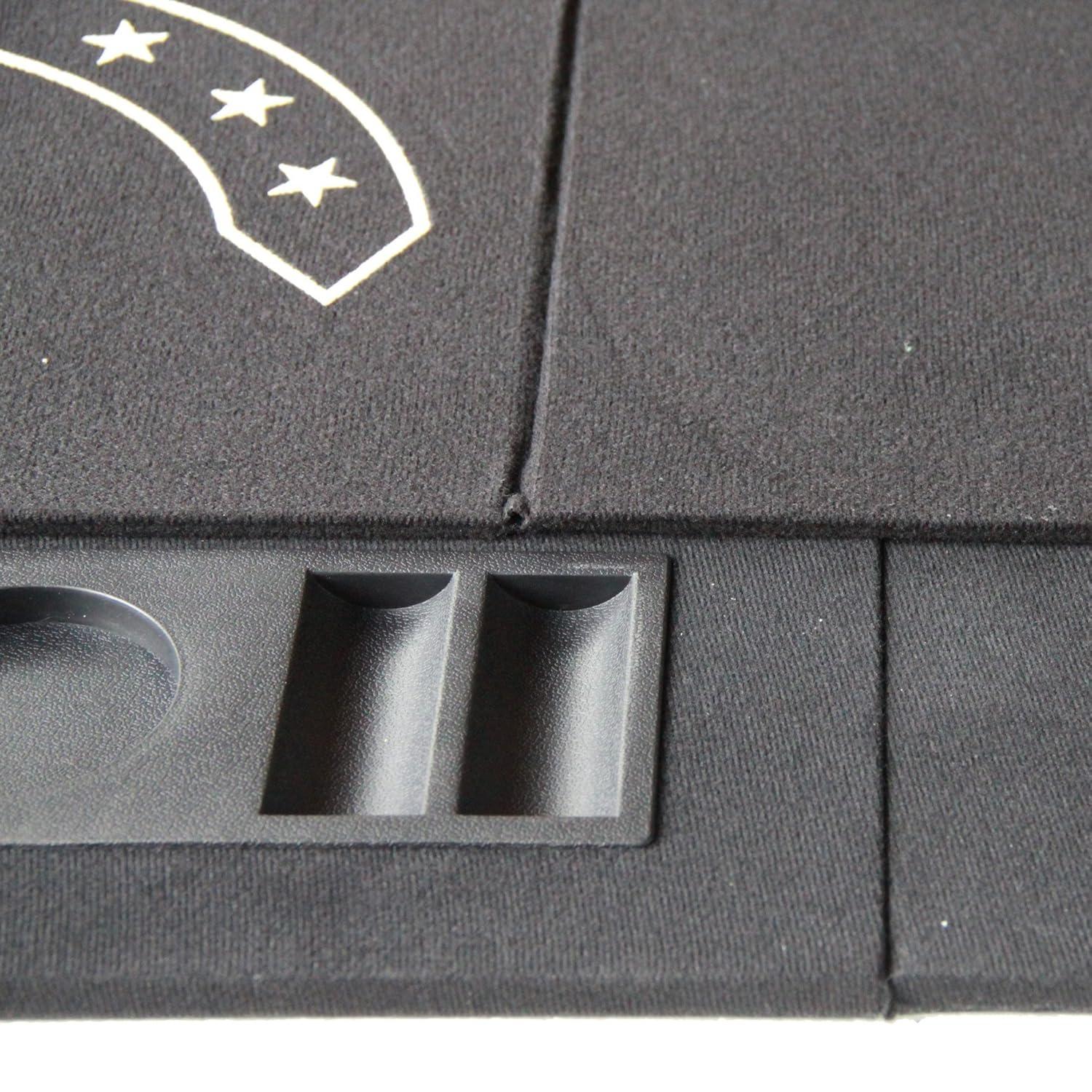 INO Design 63" Portable Texas Holdem Casino Game Mat 3 in 1 for Poker Blackjack Roulette Folding Poker Table Top Black