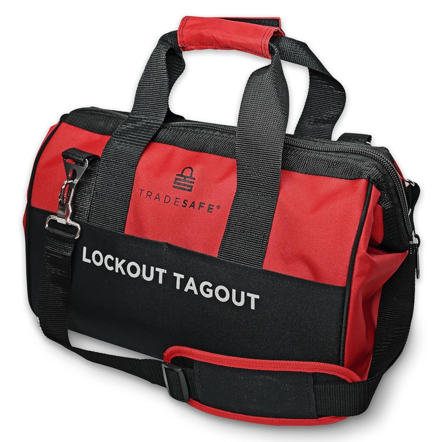 TRADESAFE Lockout Tagout Tool Carrying Bag, Unstocked Lockout Bag, 16-1/2" x 8-1/2" x 11-1/2"