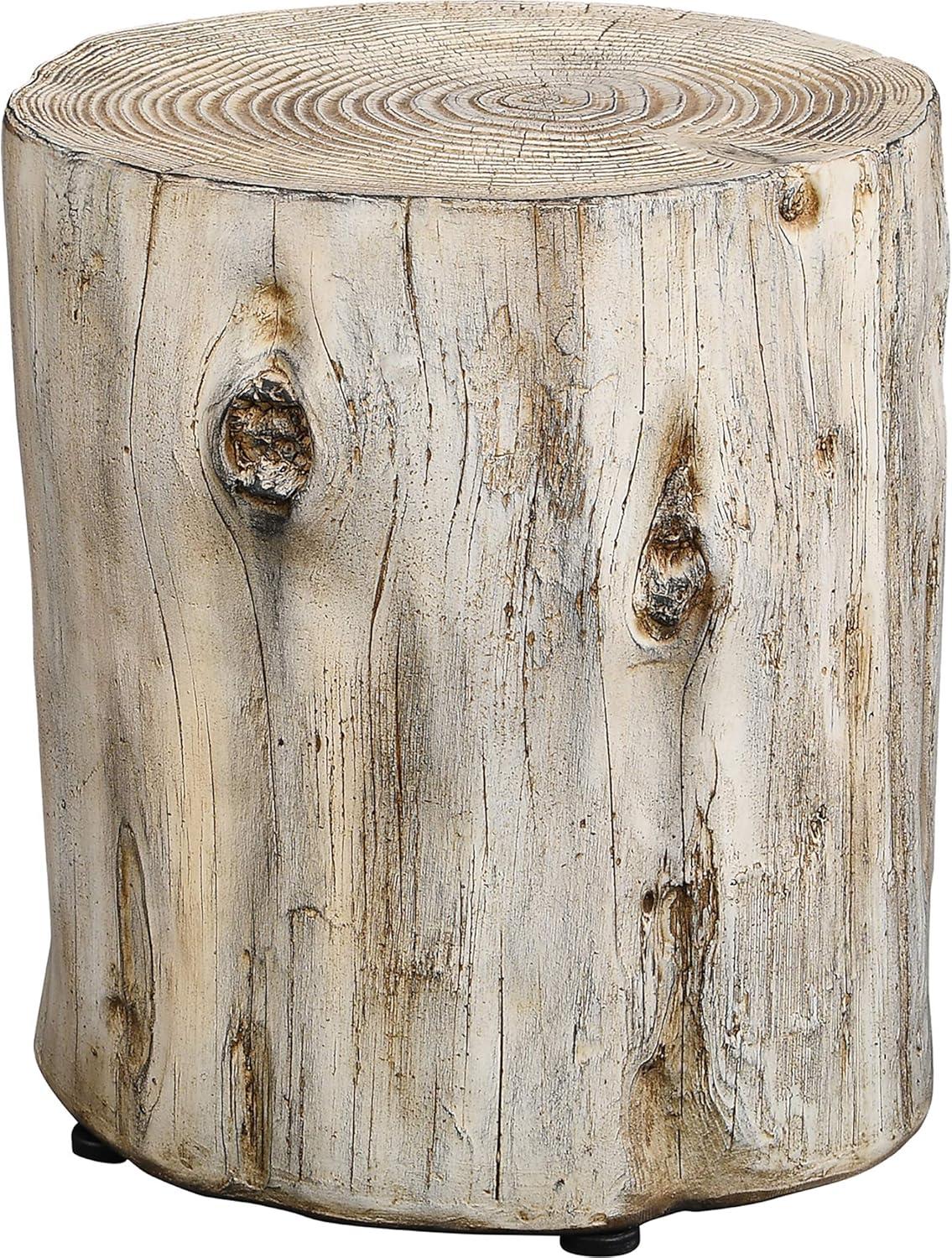 FirsTime & Co. Natural Arbor Log Outdoor End Table, Farmhouse, Painted, Round, Faux Wood, 15 x 14 x 17 in