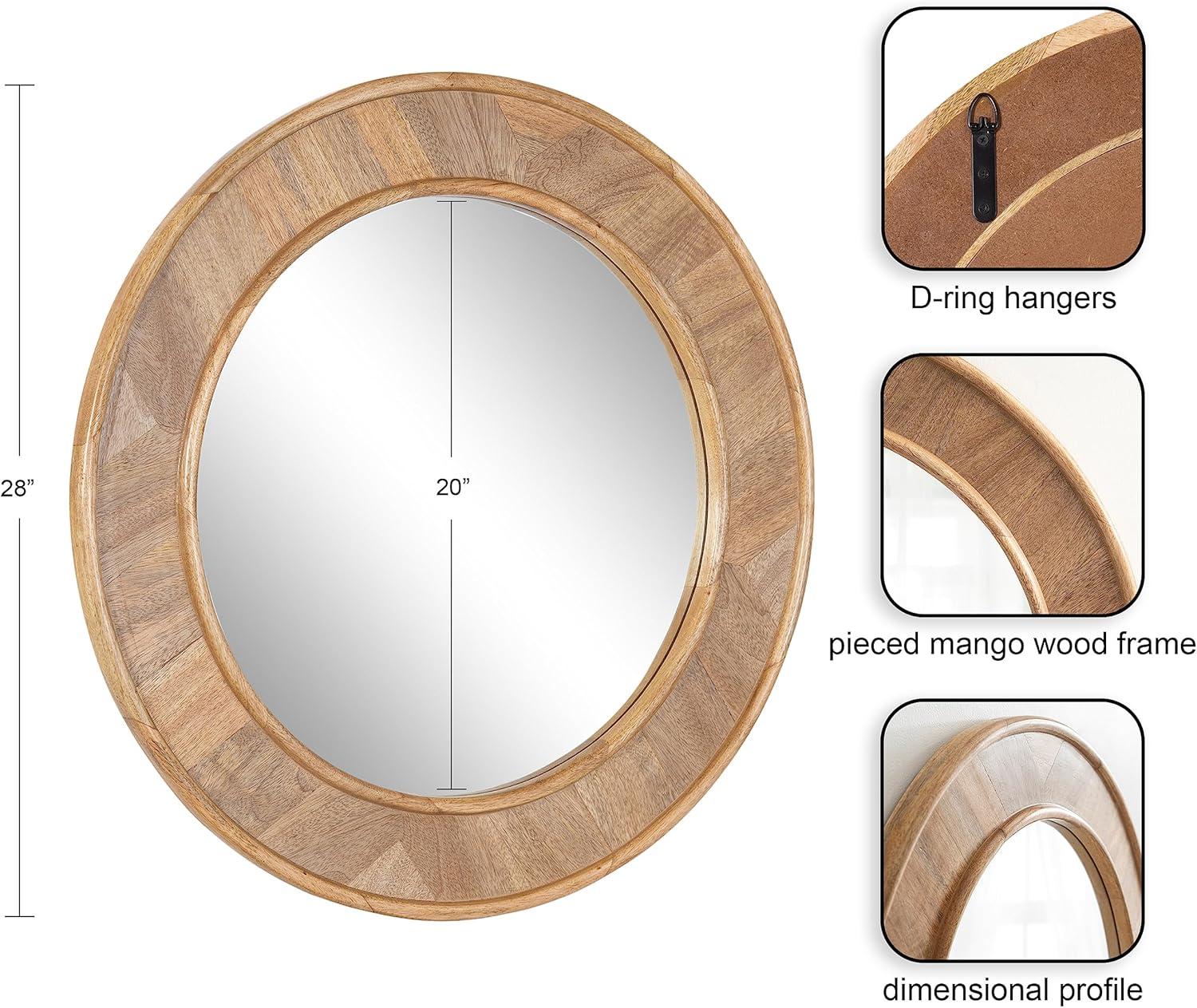 28"x28" Yahna Round Wall Mirror - Kate & Laurel All Things Decor