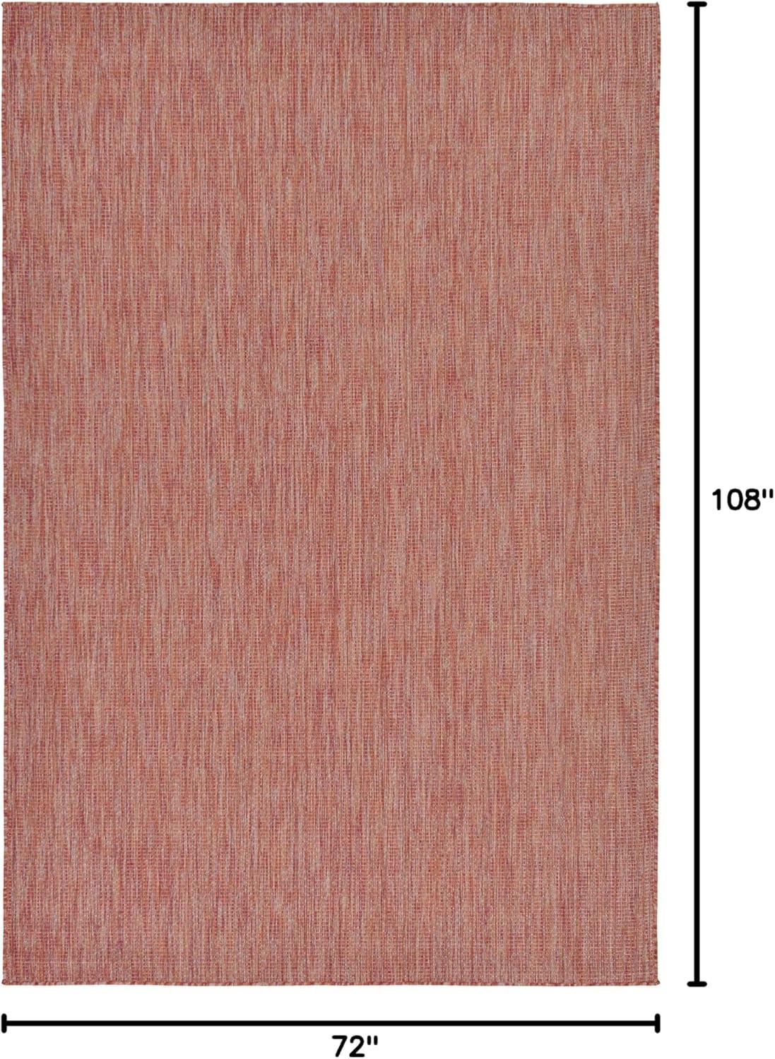 Unique Loom 6' 1 x 9' 0 Rectangle Indoor/Outdoor Solid Rust Red Area Rug