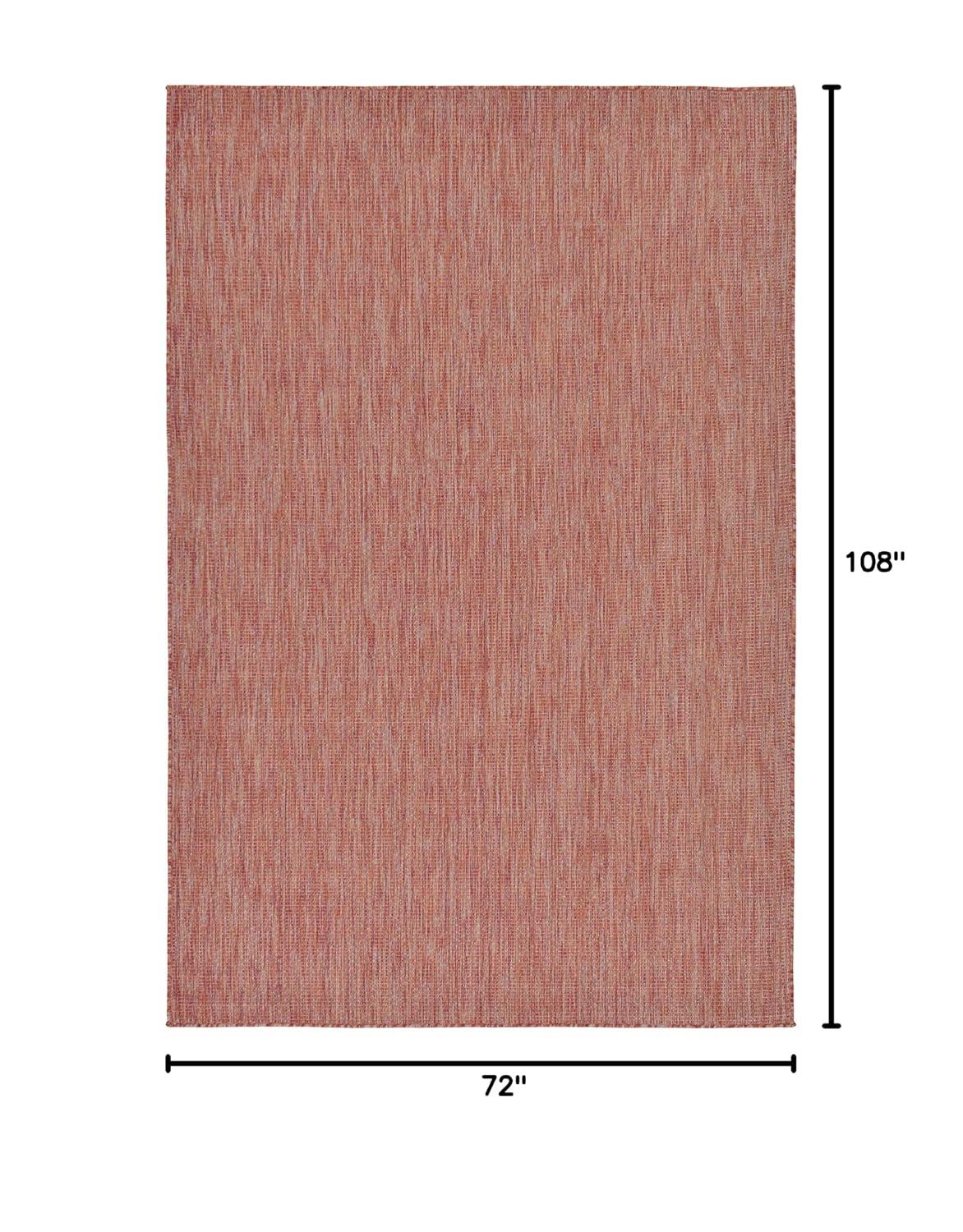 Unique Loom 6' 1 x 9' 0 Rectangle Indoor/Outdoor Solid Rust Red Area Rug