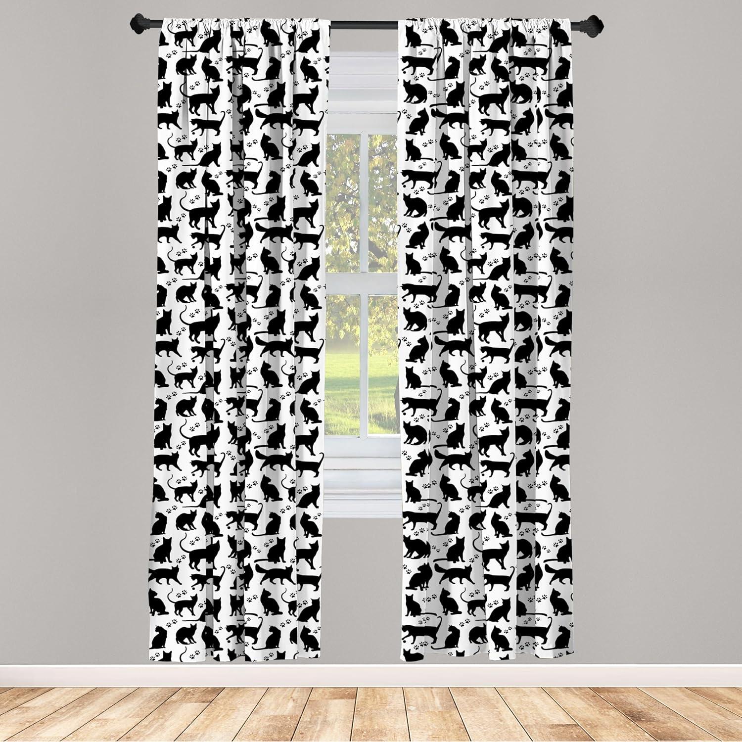 Ambesonne Semi-Sheer Rod Pocket Sliding Panel (Set of 2)
