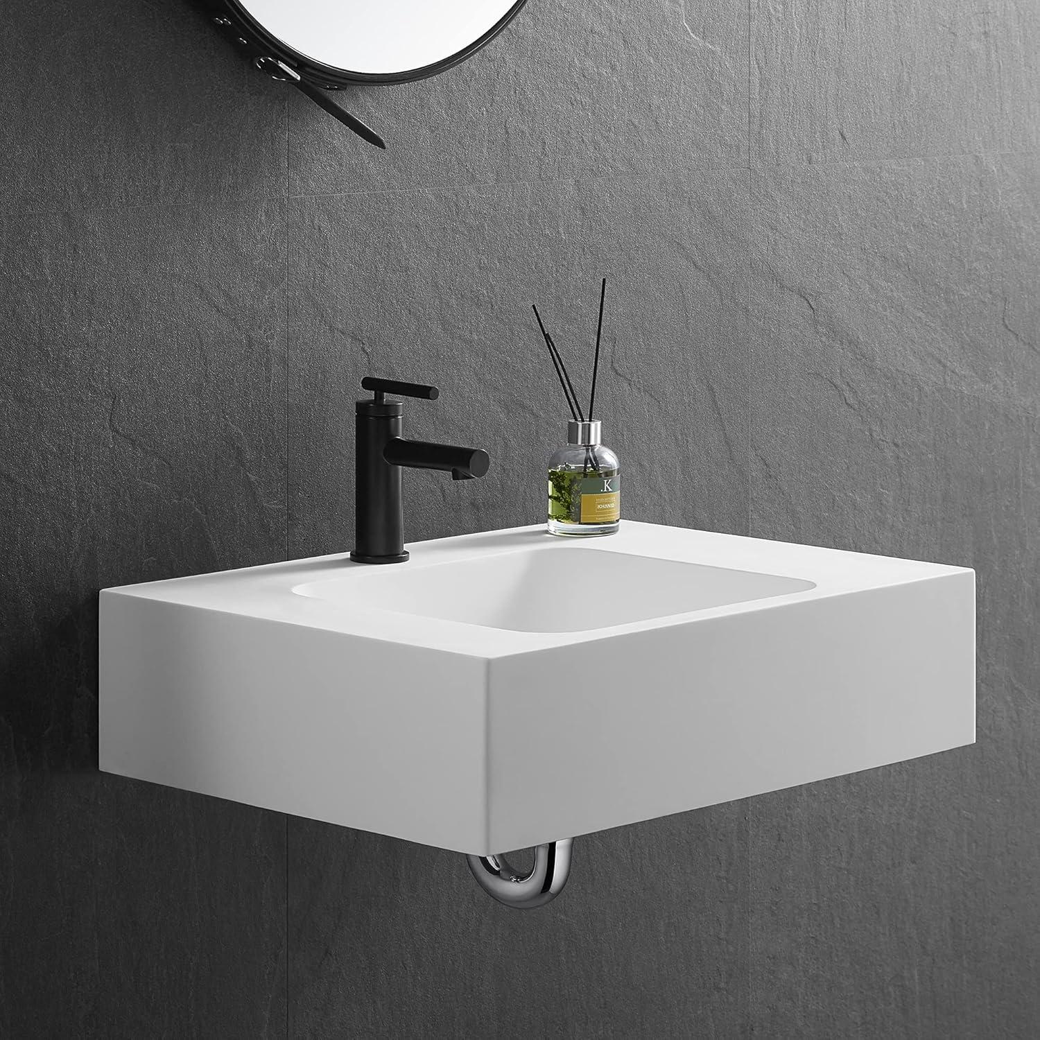 Serene Valley 18.11'' Solid Surface Square Bathroom Sink