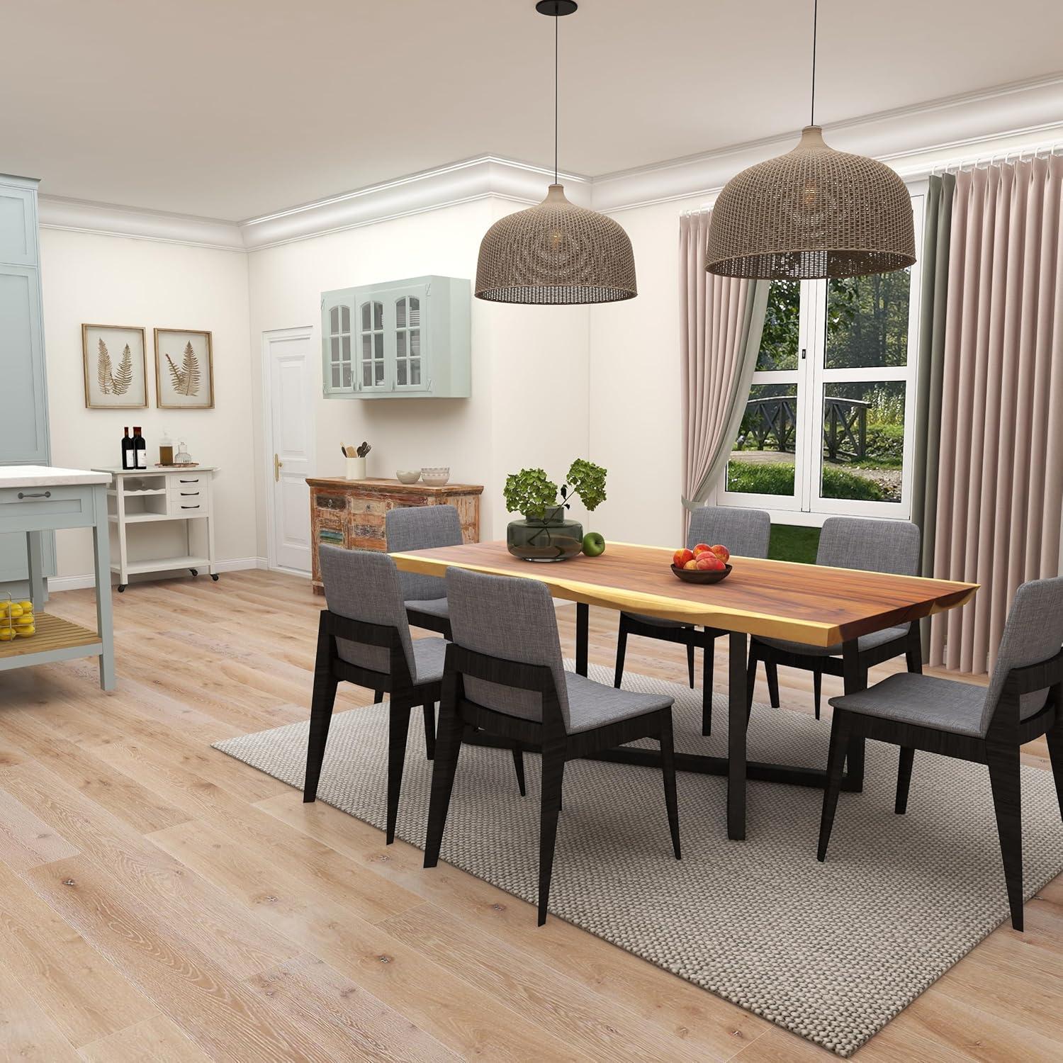 Contemporary Wood Dining Table Brown - Olivia & May: Sleek Design, Seats 6, Non-Extendable