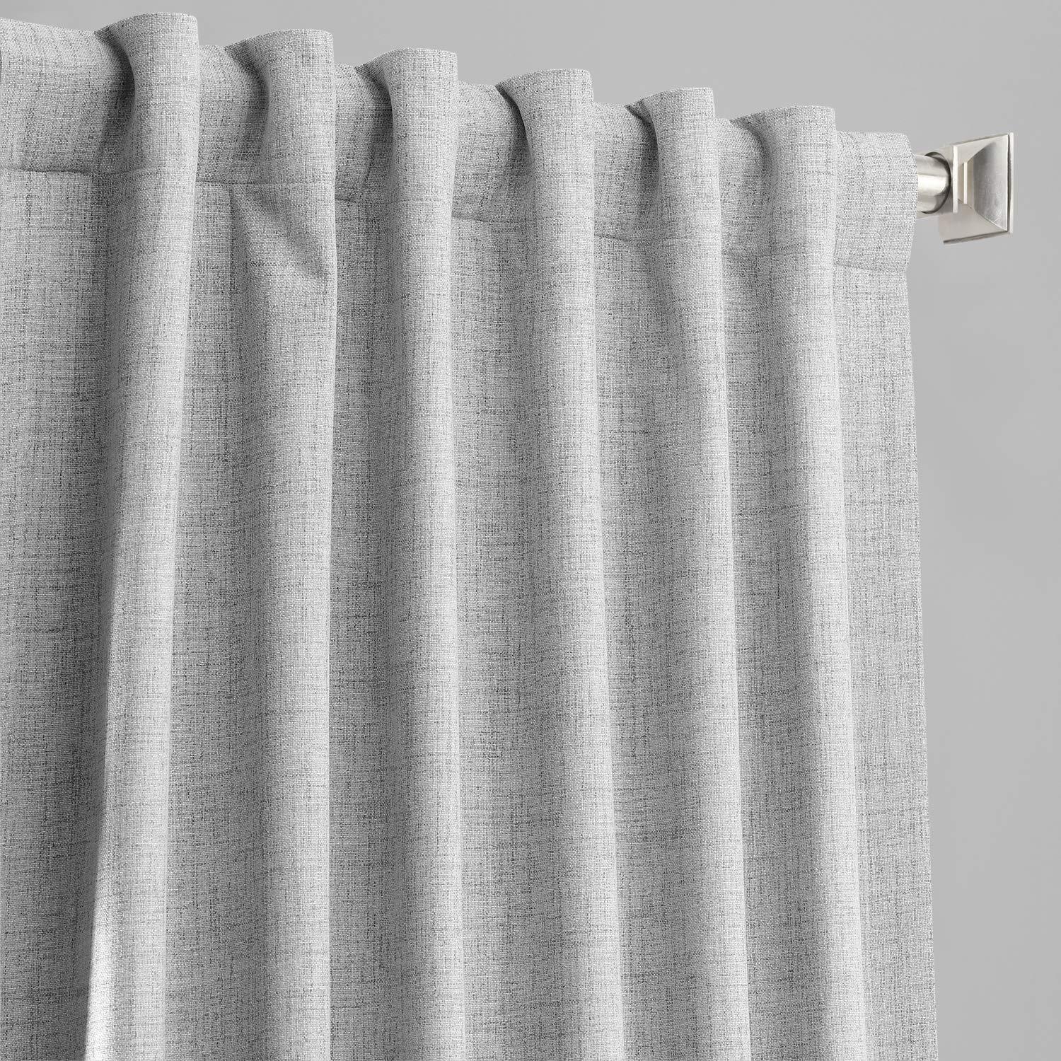 HPD Half Price Drapes Grommet Blackout Curtains for Bedroom Thermal Cross Linen 50 X 84 (1 Panel), FLCW-CBO1911-84-GR, Millennial Grey