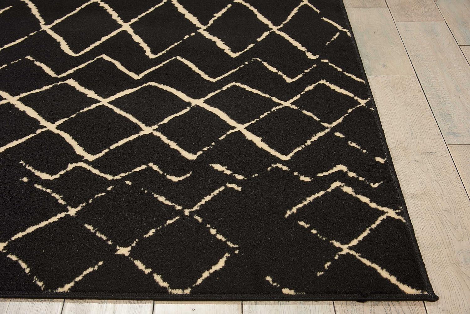 Nourison Grafix Black Area Rug GRF04 5'3"X7'3"