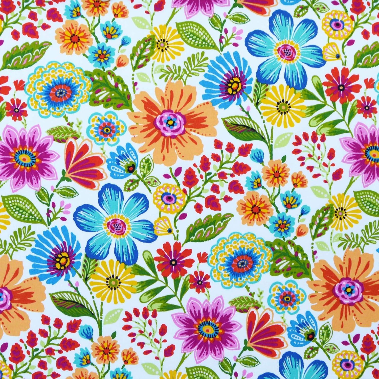 Colorful Floral 17" Square Outdoor Throw Pillow Set