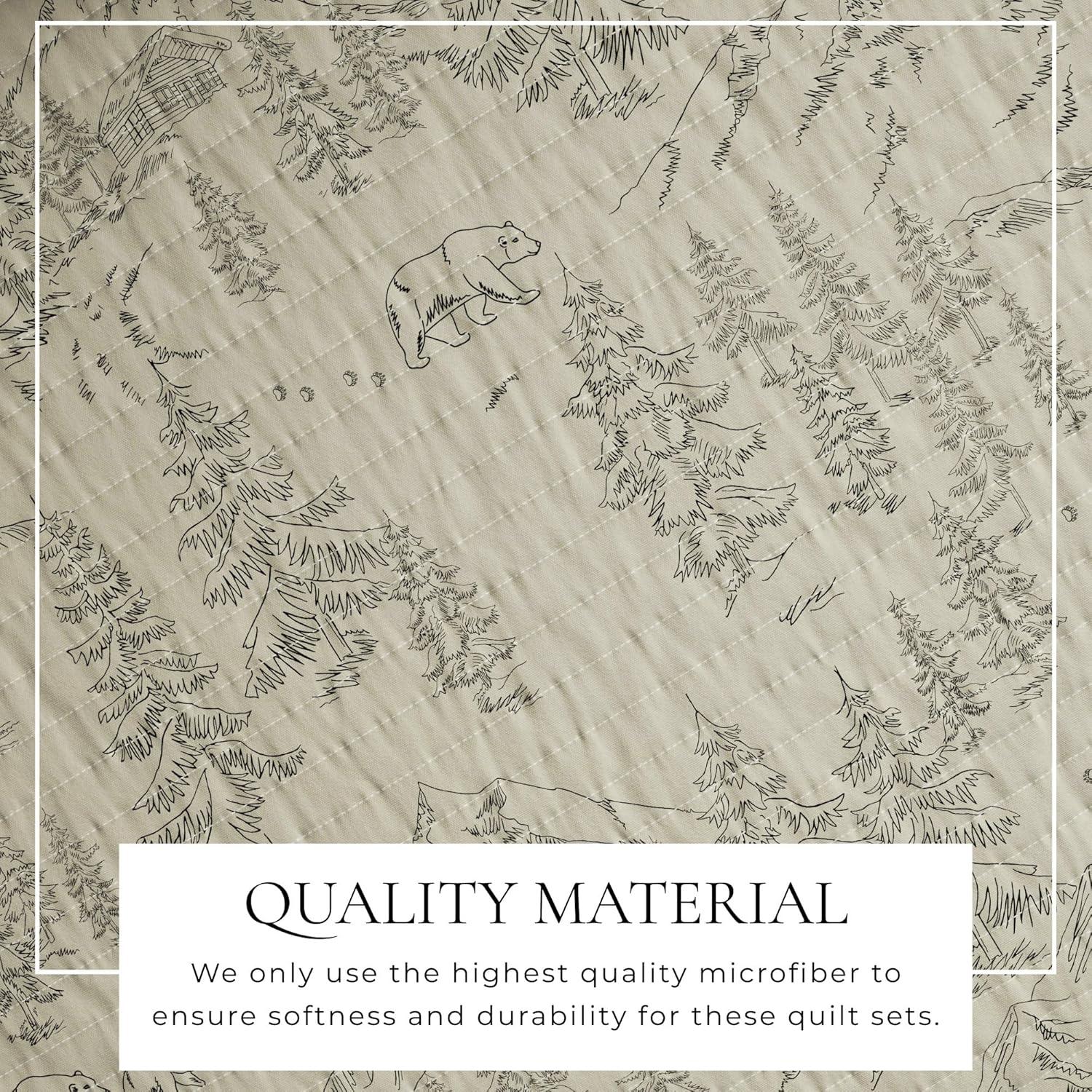 FreshFolds Green Forest Reversible Lodge Quilt Set with Shams