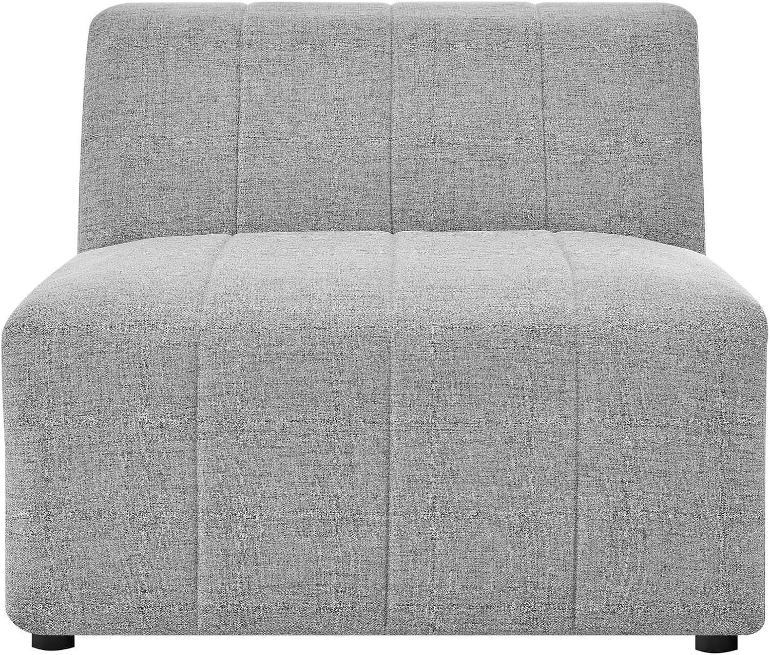 Modway Bartlett Polyester Fabric Upholstered Armless Chair in Light Gray