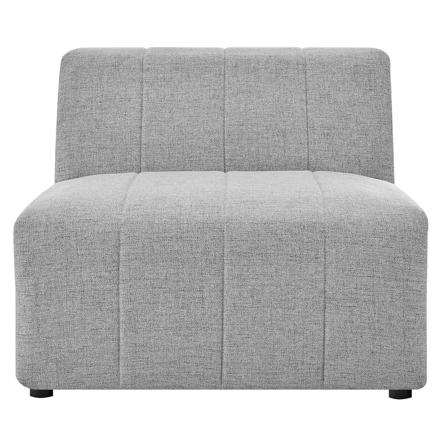 Modway Bartlett Polyester Fabric Upholstered Armless Chair in Light Gray
