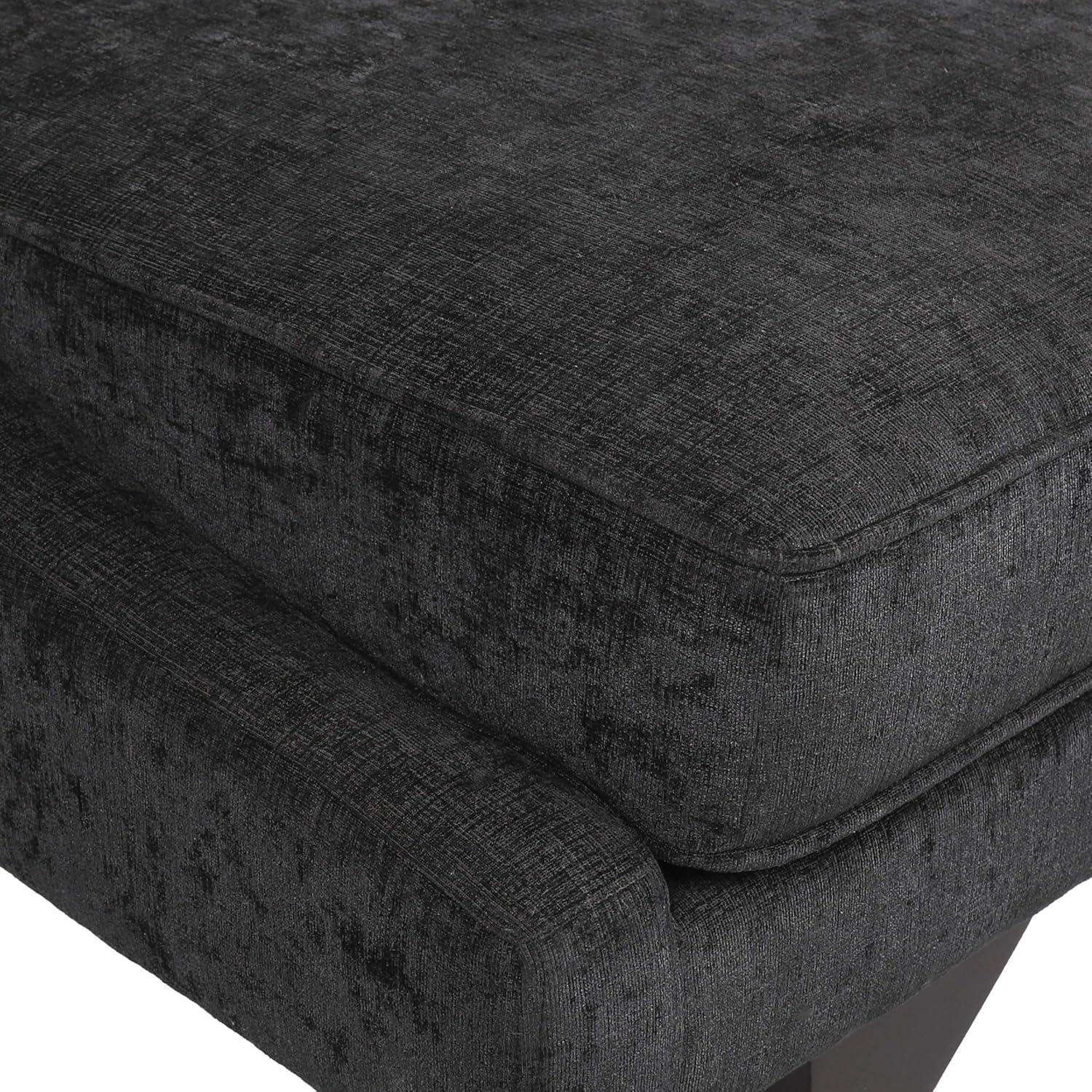 Cagle Mid Century Modern Fabric Chaise Lounge Black/Dark Brown - Christopher Knight Home