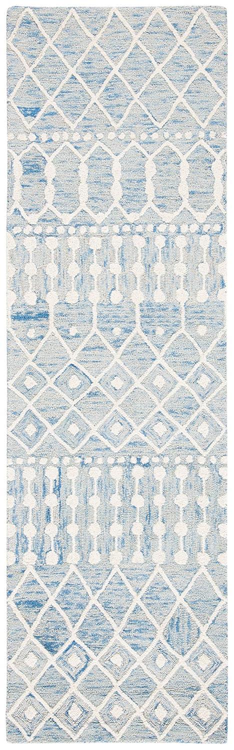 Blossom BLM115 Hand Tufted Runner Rug - Blue/Ivory - 2'3"x10' - Safavieh.