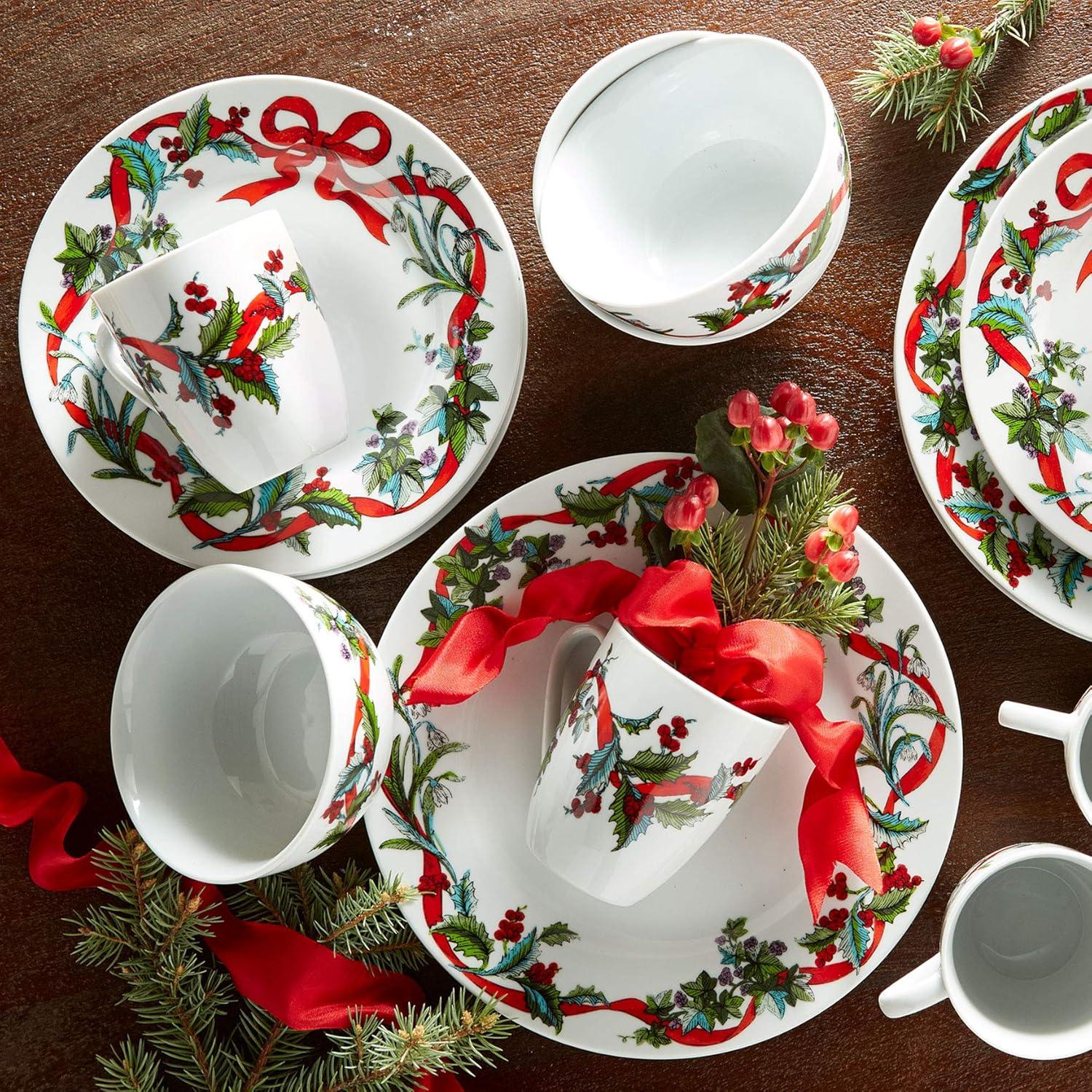 BrylaneHome 16 Piece Christmas Dinnerware Set