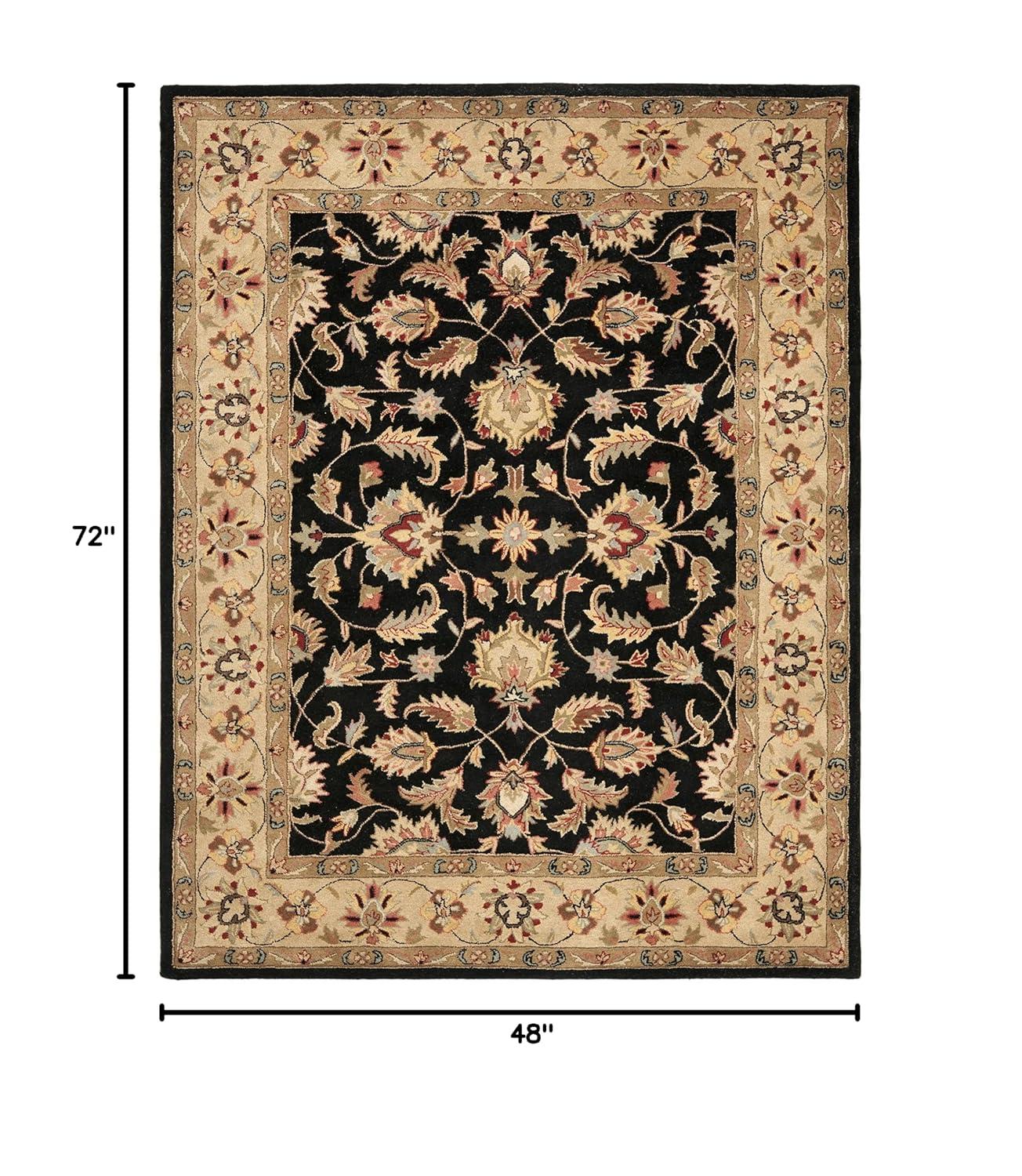 Heritage HG957 Handmade Area Rug - 4'x6' - Black/Beige - Safavieh