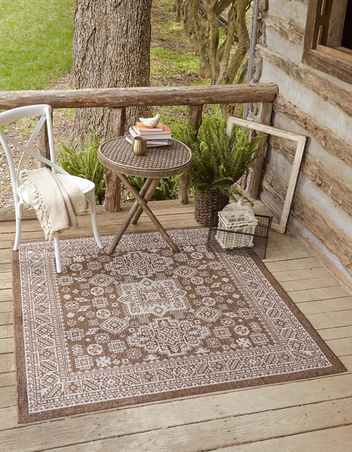 Unique Loom Outdoor Aztec Area Rug