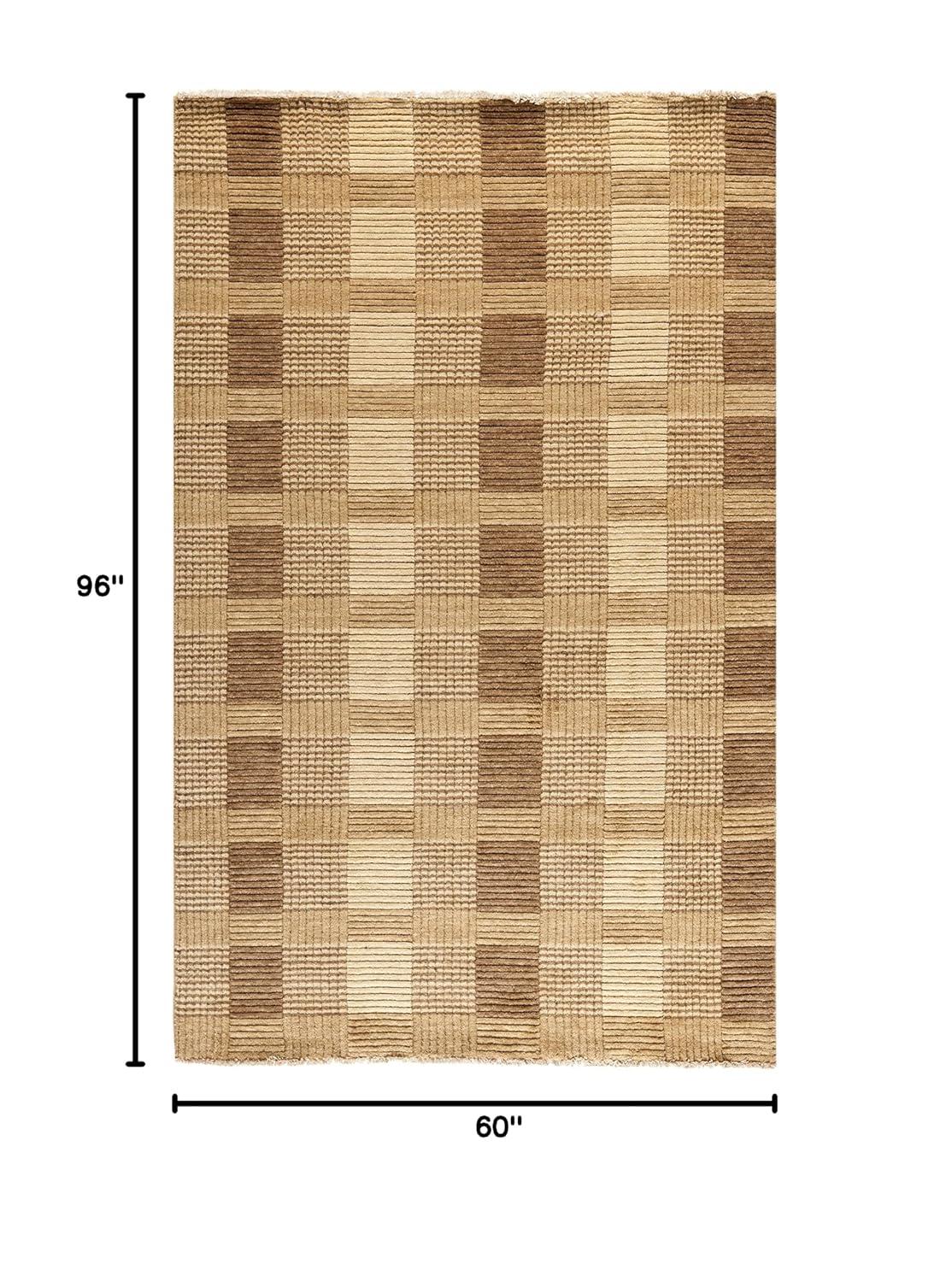 Tibetan Hand Loomed Wool Geometric Rug