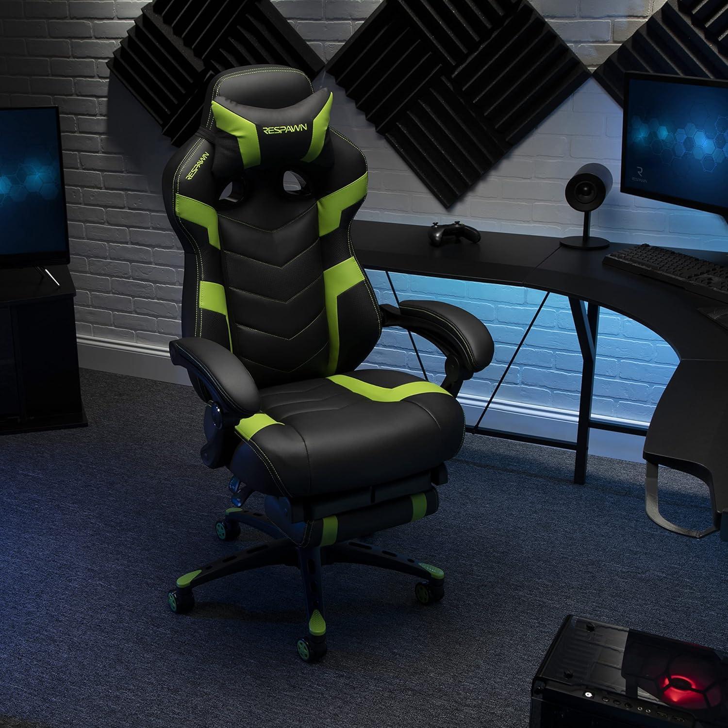 Respawn RESPAWN 110 Pro Gaming Chair - Gaming Chair with Footrest, Reclining Gaming Chair, Video Gaming Computer Desk Chair, Adjustable Desk Chair, Gaming Chairs For Adults With Headrest Pillow