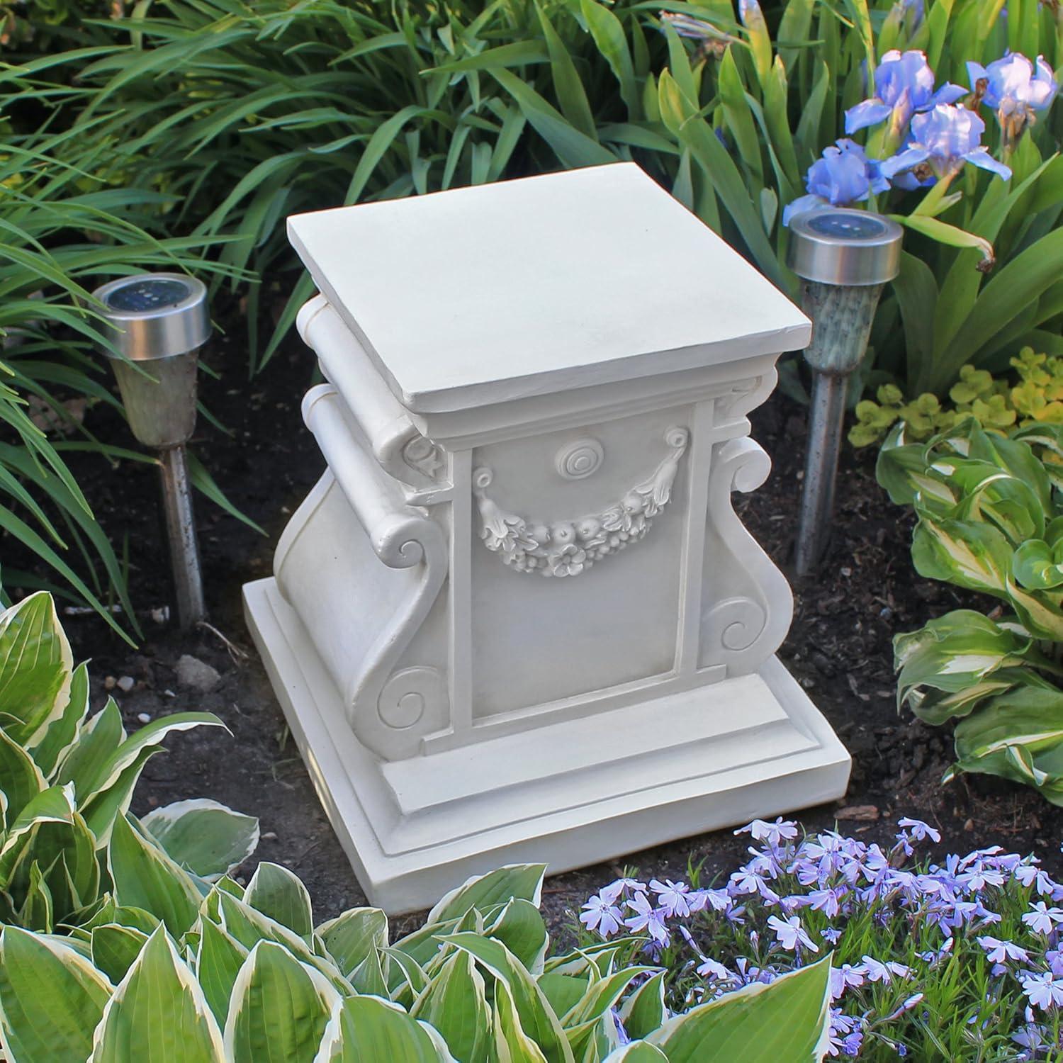 Medium White Resin Classic Garden Plinth Base