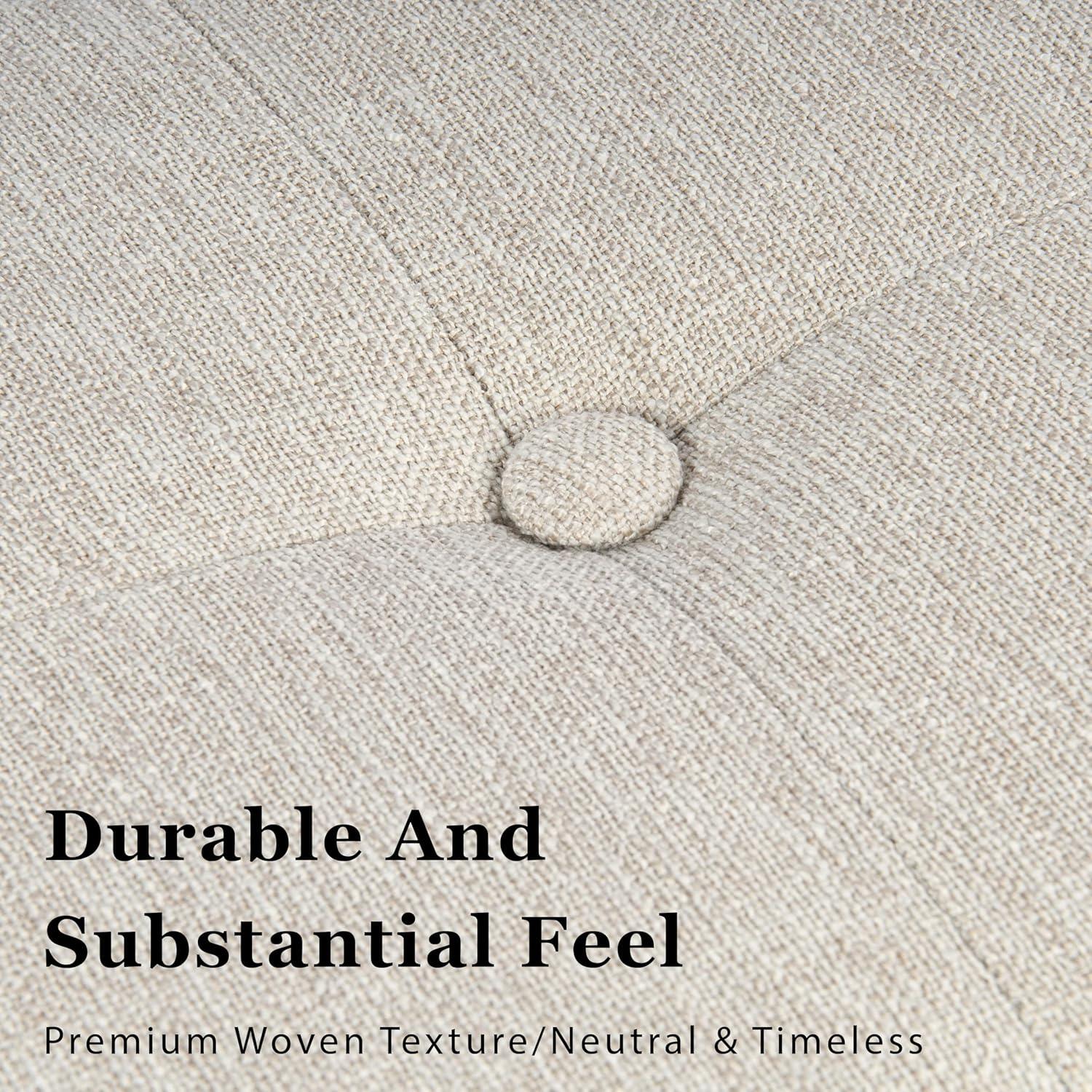 Classic Large Tufted Storage Bench Light Gray - HomePop: Upholstered Ottoman, Bedroom & Entryway Seating