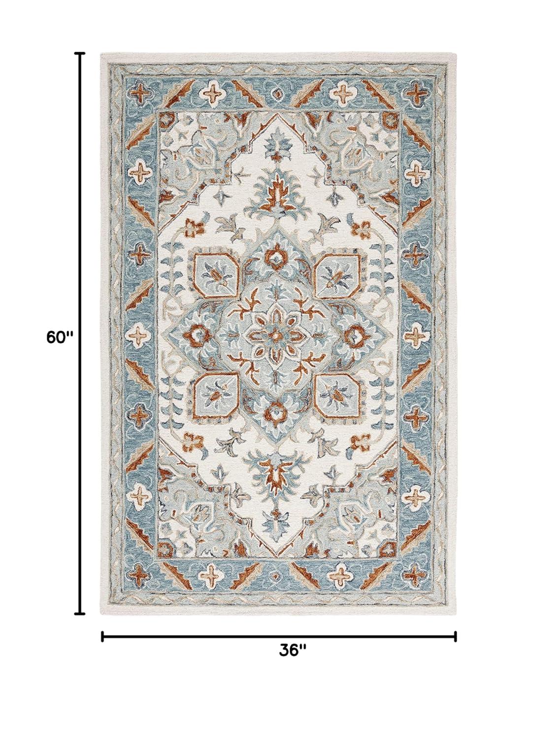 Metro MET352 Hand Tufted Indoor Accent Rug - Ivory/Blue - 3'x5' - Safavieh