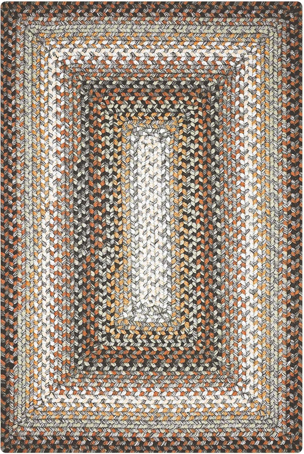 Homespice Midnight Moon Washable 8x10' Rug for Living Room, Bedroom Rug and Dining Room, Indoor-Outdoor Patio Rug Pet Friendly. Decor Style- Farmhouse Rug, Rustic, Country, Black Braided Rug