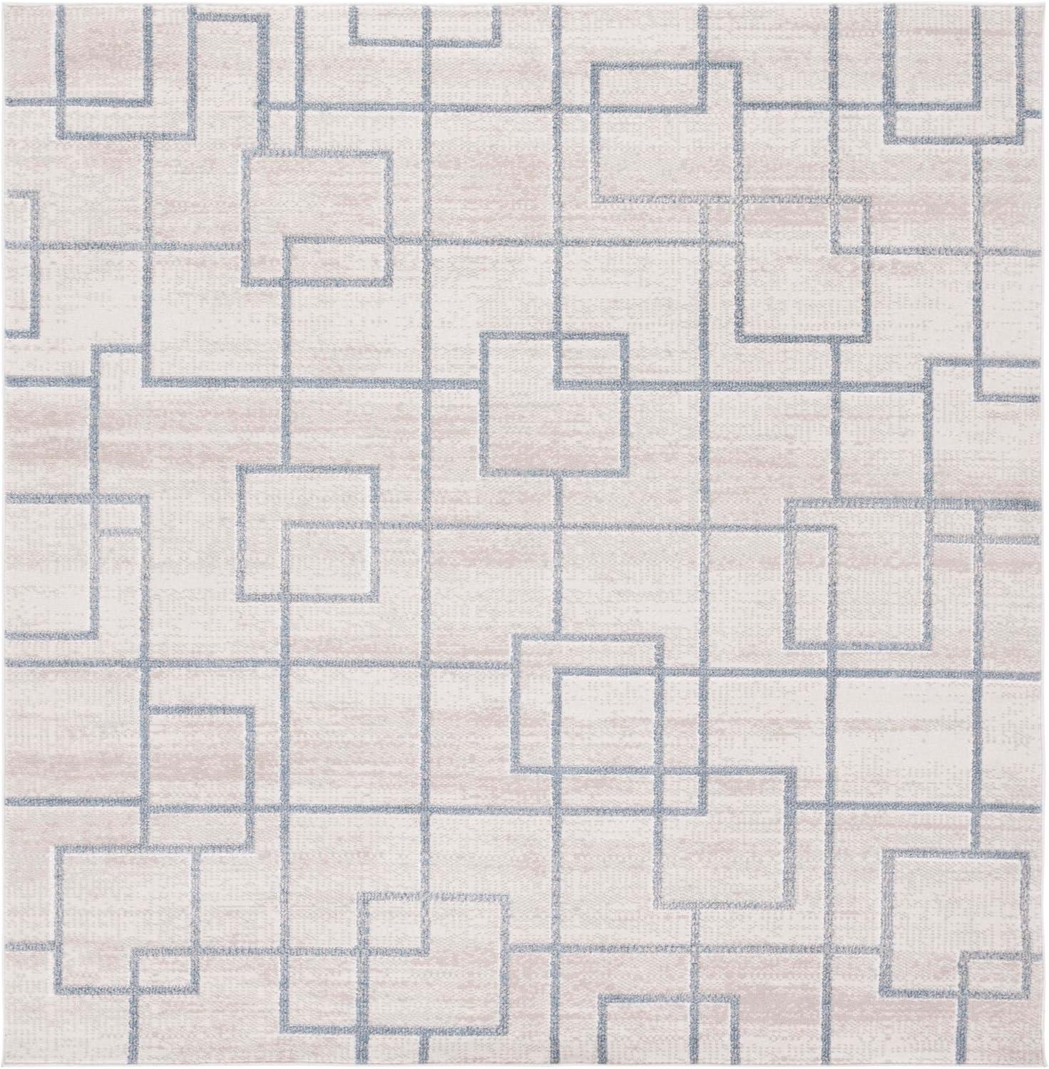 Blair Washable BLR238 Power Loomed Machine Washable Area Rug - Beige/Grey - 6'7"x6'7" - Safavieh.