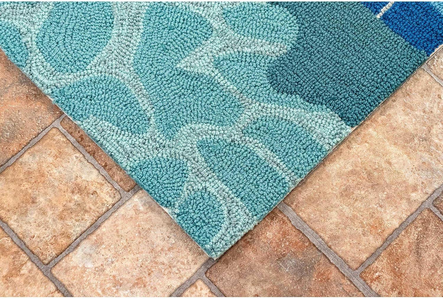 Liora Manne Frontporch Poolside Indoor/Outdoor Rug Water 2'6" x 4'