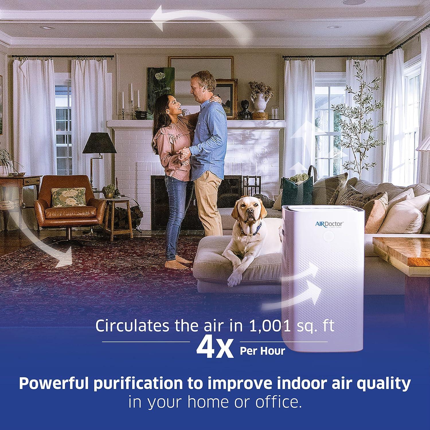 AirDoctor AD5000/AD5500 4-in-1 Air Purifier for Extra Large Spaces, HEPA Filter, White