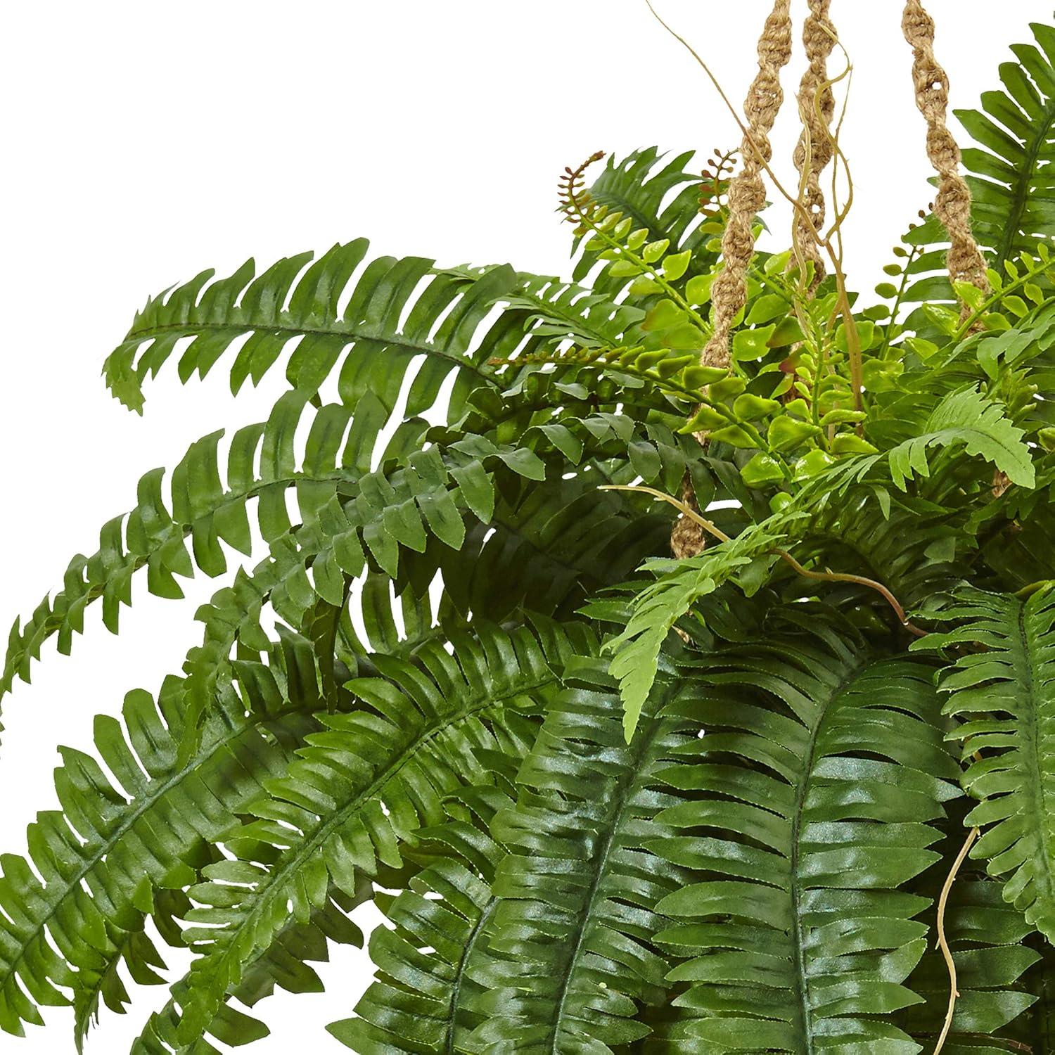 Nearly Natural Boston Fern Hanging Basket