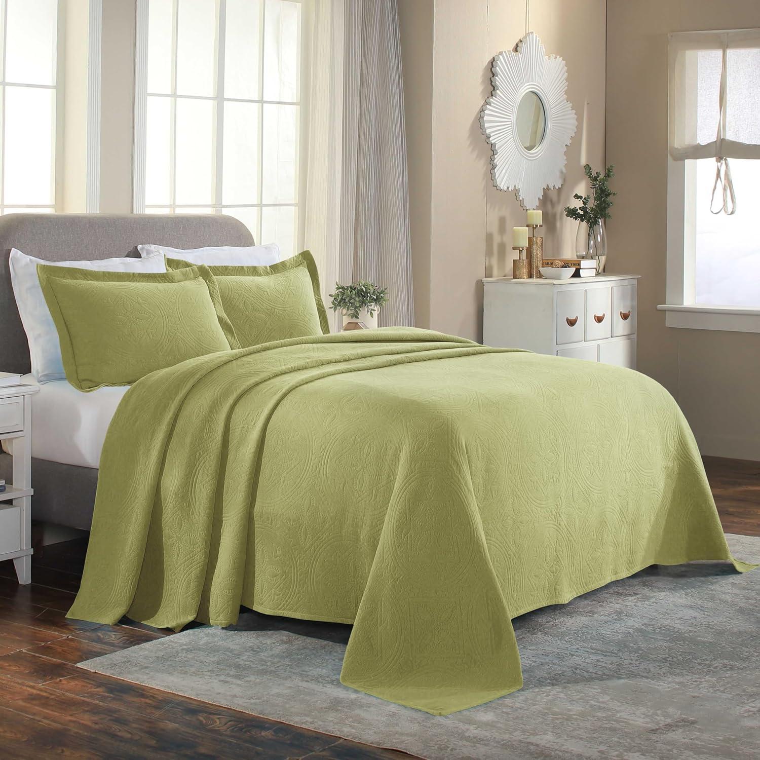 Sweet Pea Full Cotton Jacquard Matelasse Bedspread Set