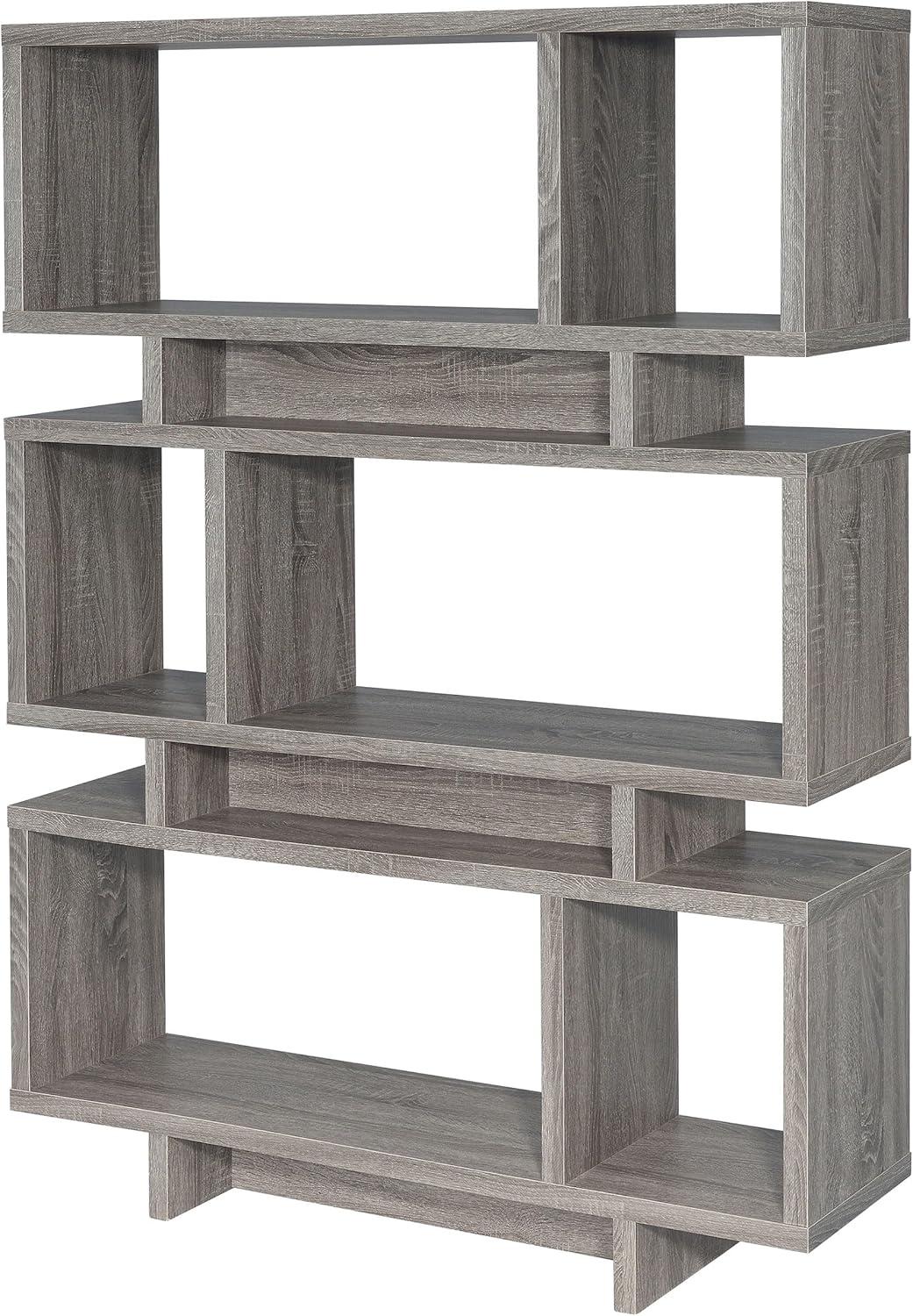 65.75" Reid 3 Shelf Bookcase Weathered Gray - Coaster