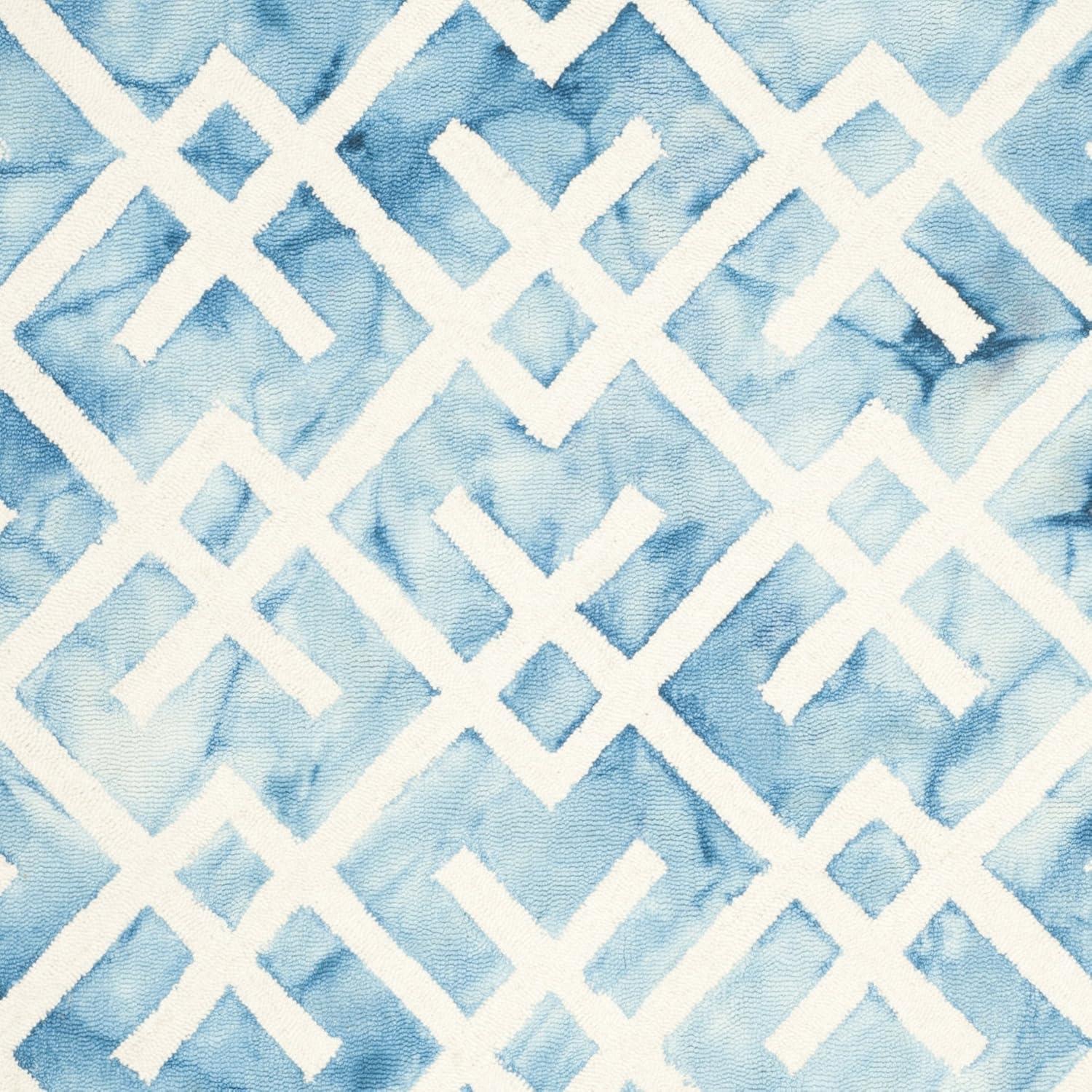 Dip Dye DDY677 Hand Tufted Indoor Area Rug - Blue/Ivory - 4'x6' - Safavieh