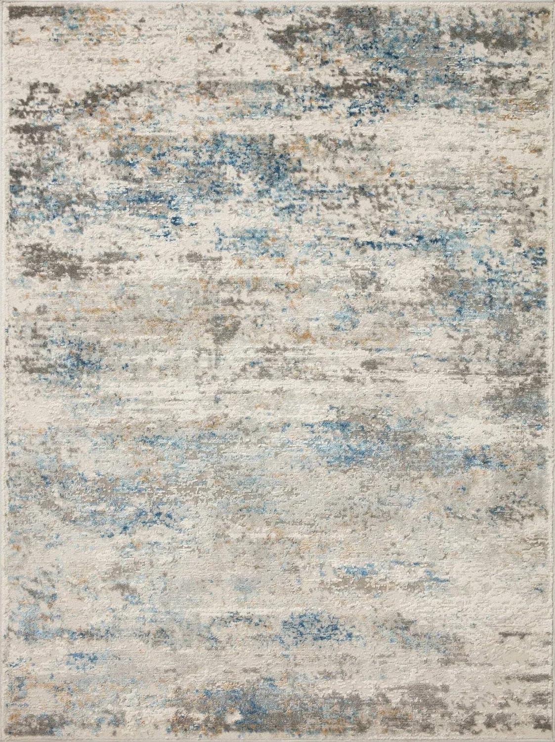 Loloi II Estelle Collection EST-03 Ivory / Ocean Abstract Area Rug 2'-7" x 8'-0"