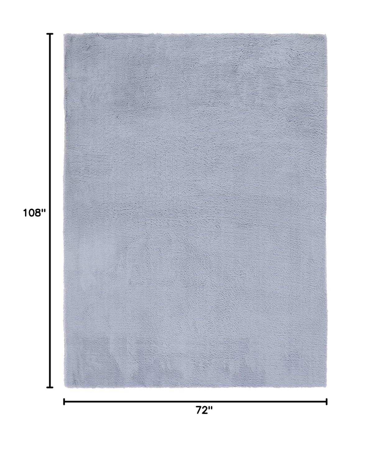 Faux Rabbit Fur FRF500 Power Loomed Machine Washable Indoor Area Rug - Light Grey - 6'x9' - Safavieh