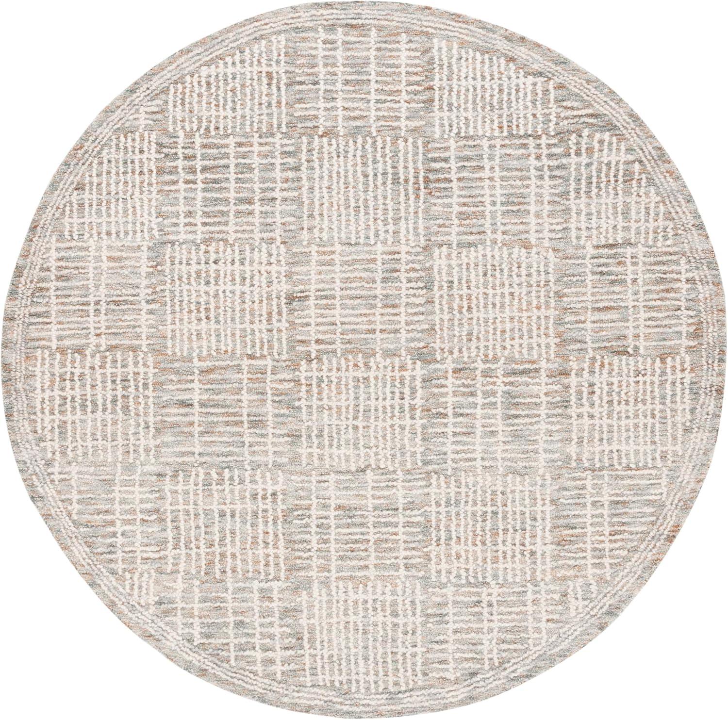 SAFAVIEH Abstract Milan Striped Area Rug, Brown/Ivory, 6' x 6' Round